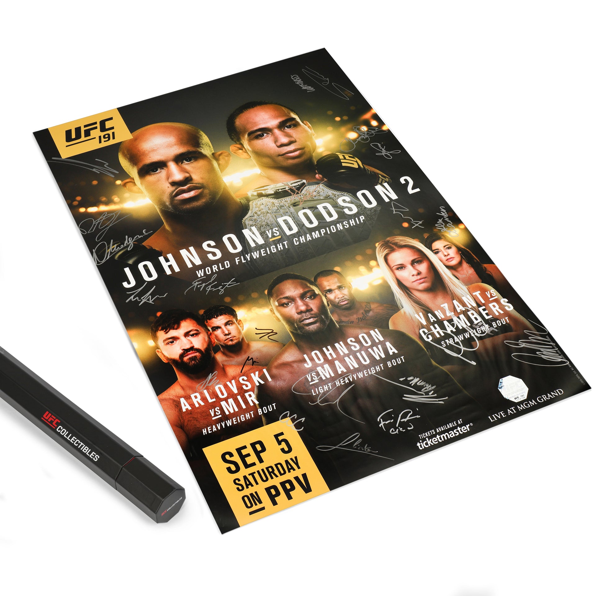 UFC 191: Johnson vs Dodson 2 Autographed Event Poster