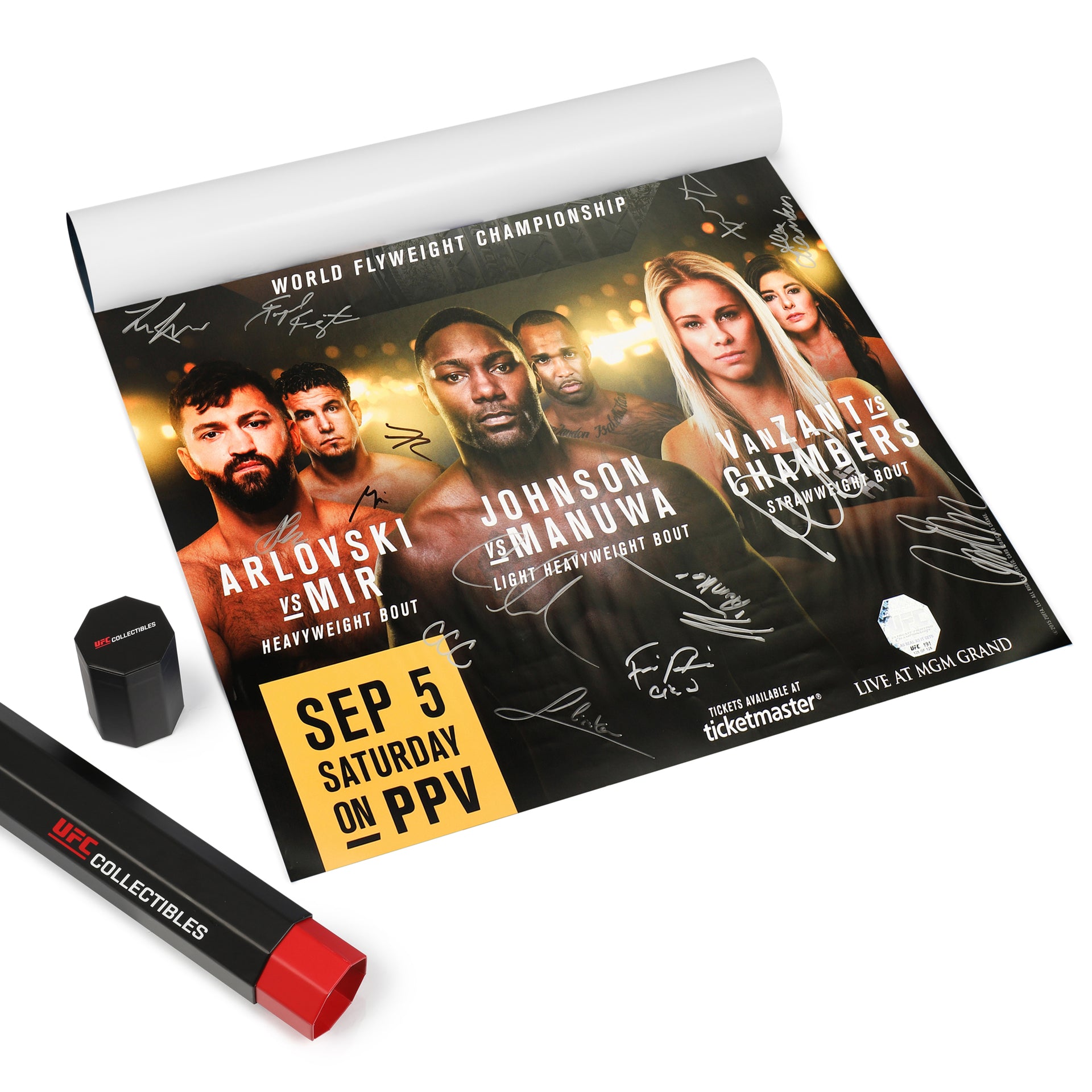 UFC 191: Johnson vs Dodson 2 Autographed Event Poster