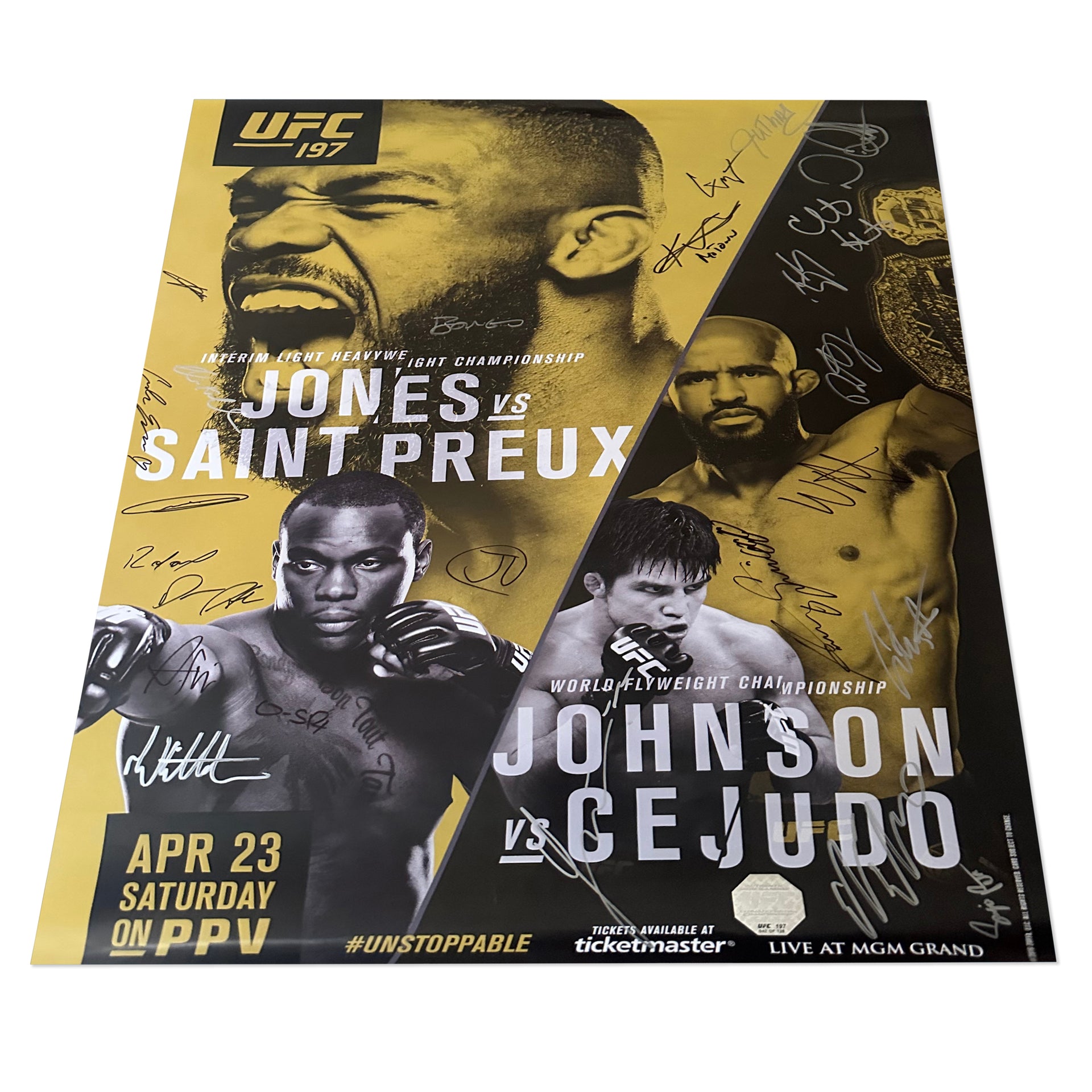 UFC 197: Jones vs Saint Preux Autographed Event Poster
