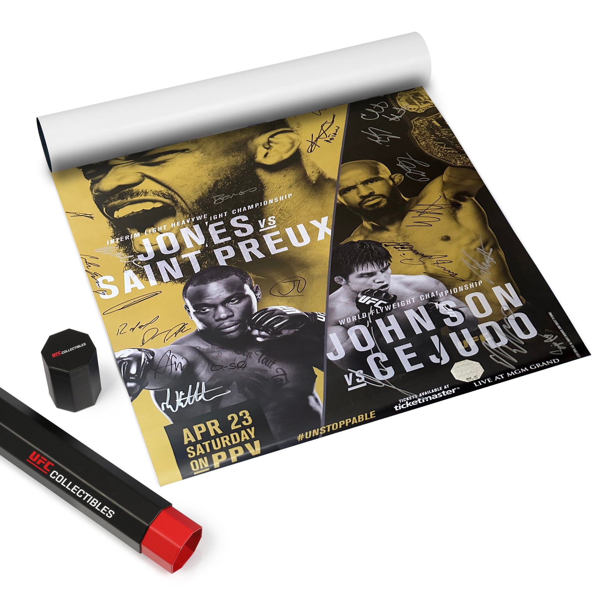 UFC 197: Jones vs Saint Preux Autographed Event Poster
