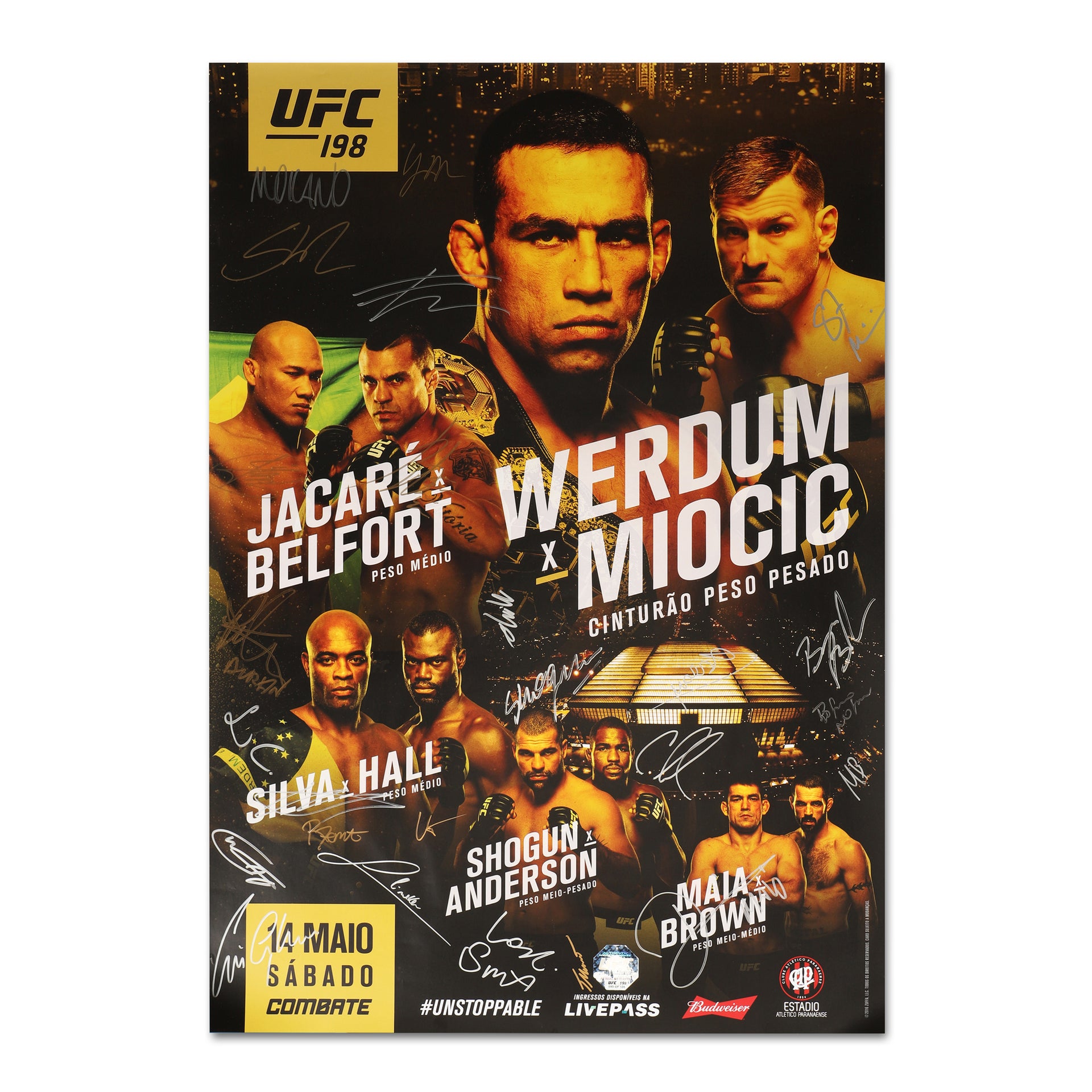 UFC 198: Werdum vs Miocic Autographed Event Poster