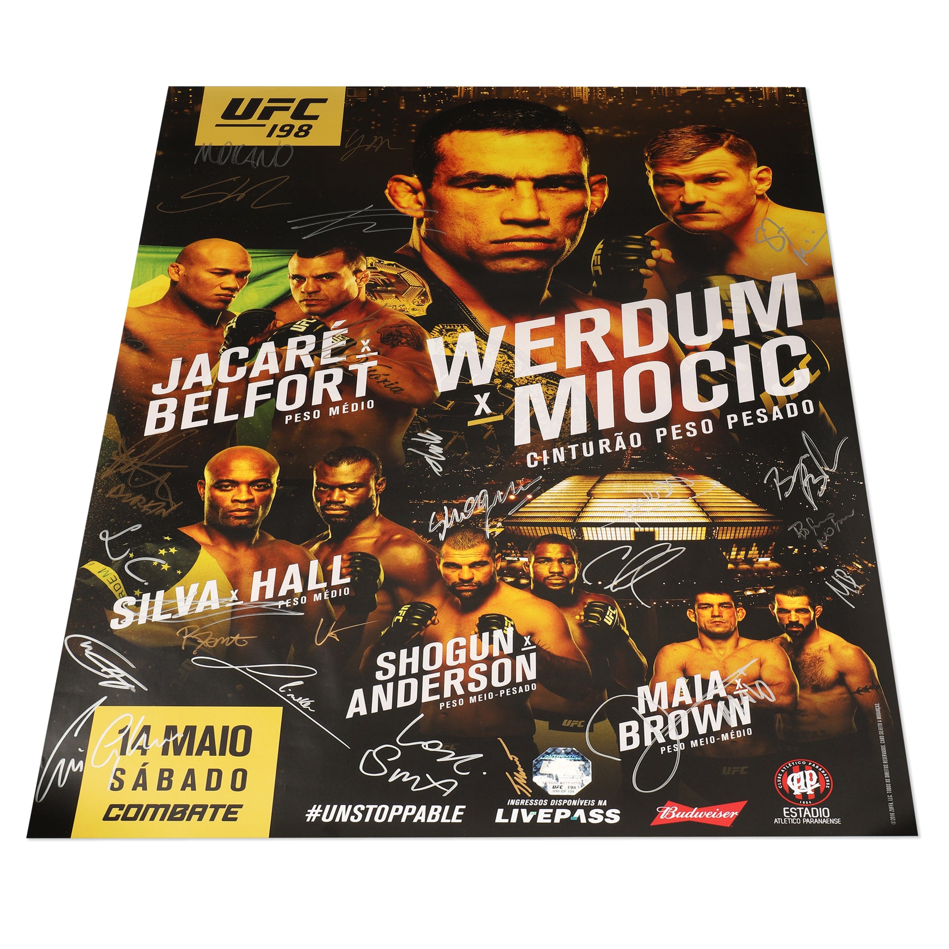 UFC 198: Werdum vs Miocic Autographed Event Poster