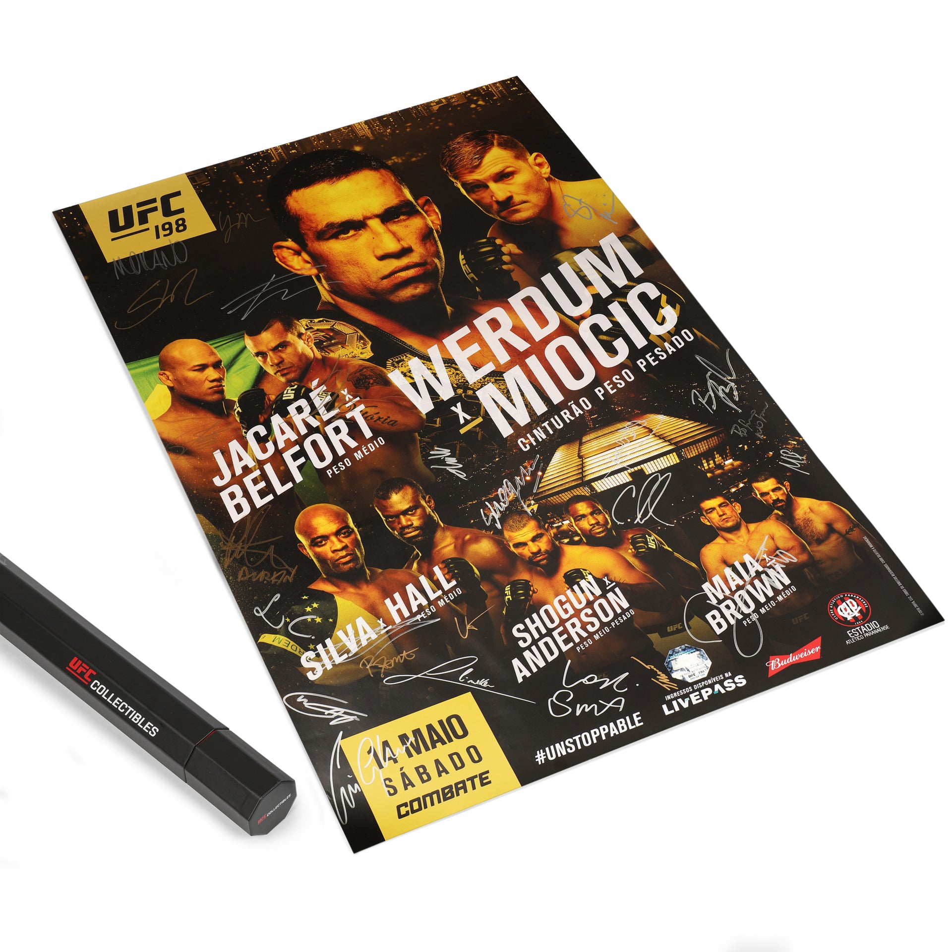 UFC 198: Werdum vs Miocic Autographed Event Poster