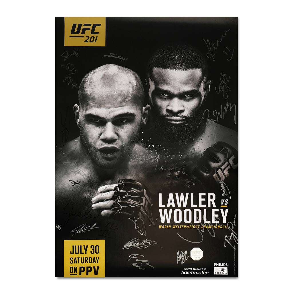 UFC 201: Lawler vs Woodley Autographed Event Poster