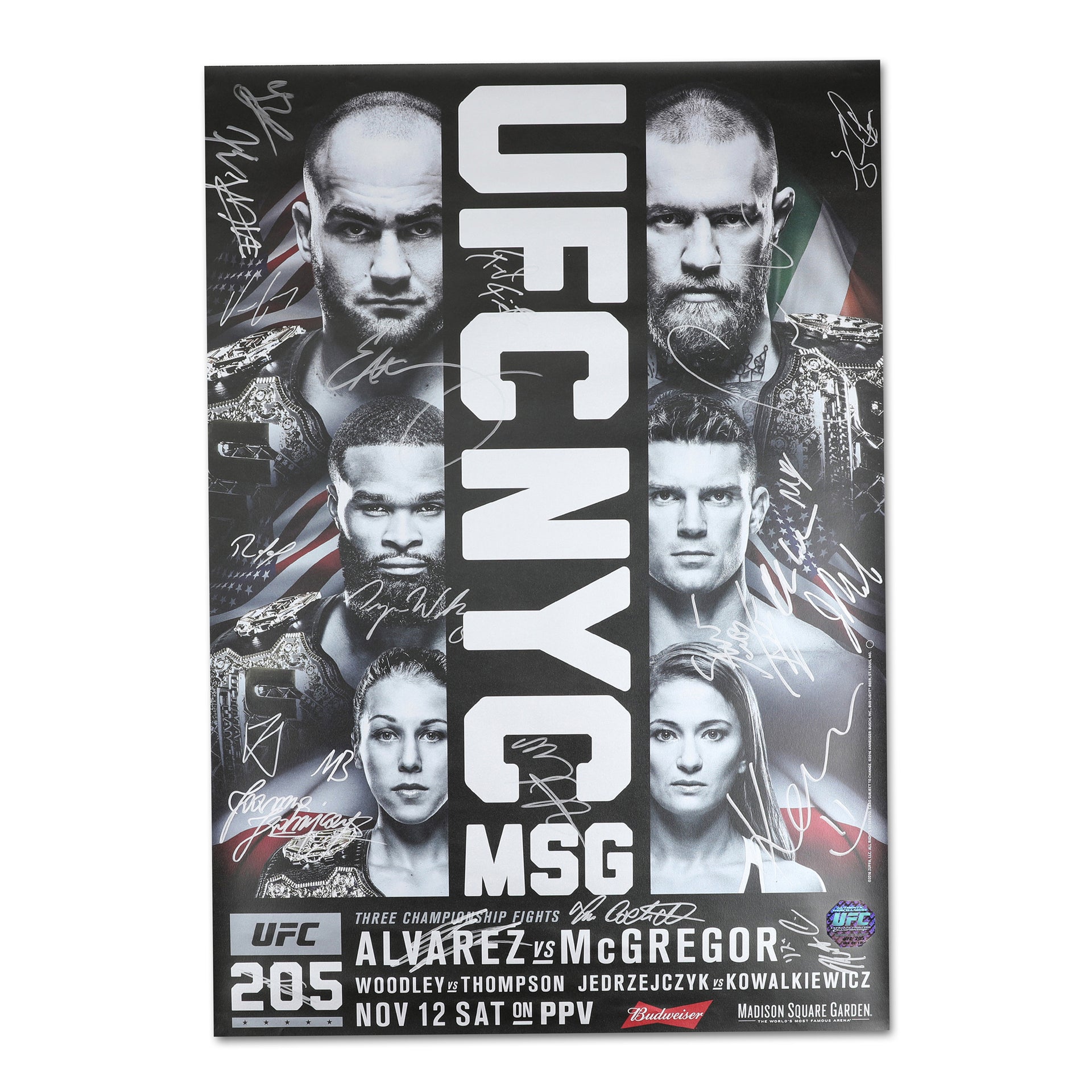 UFC 205: Alvarez vs McGregor Autographed Event Poster