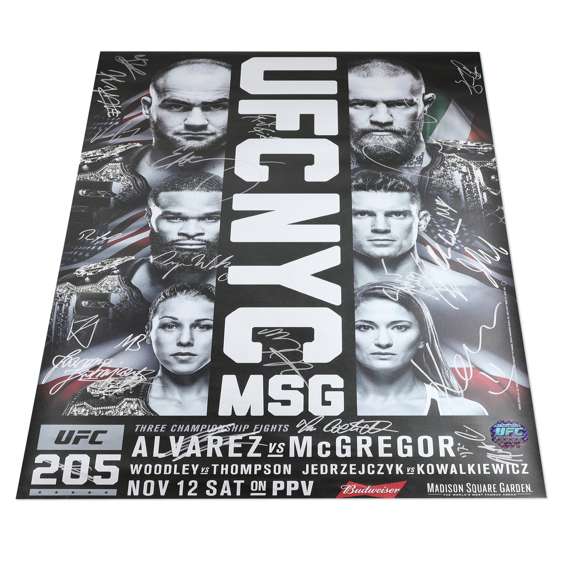 UFC 205: Alvarez vs McGregor Autographed Event Poster
