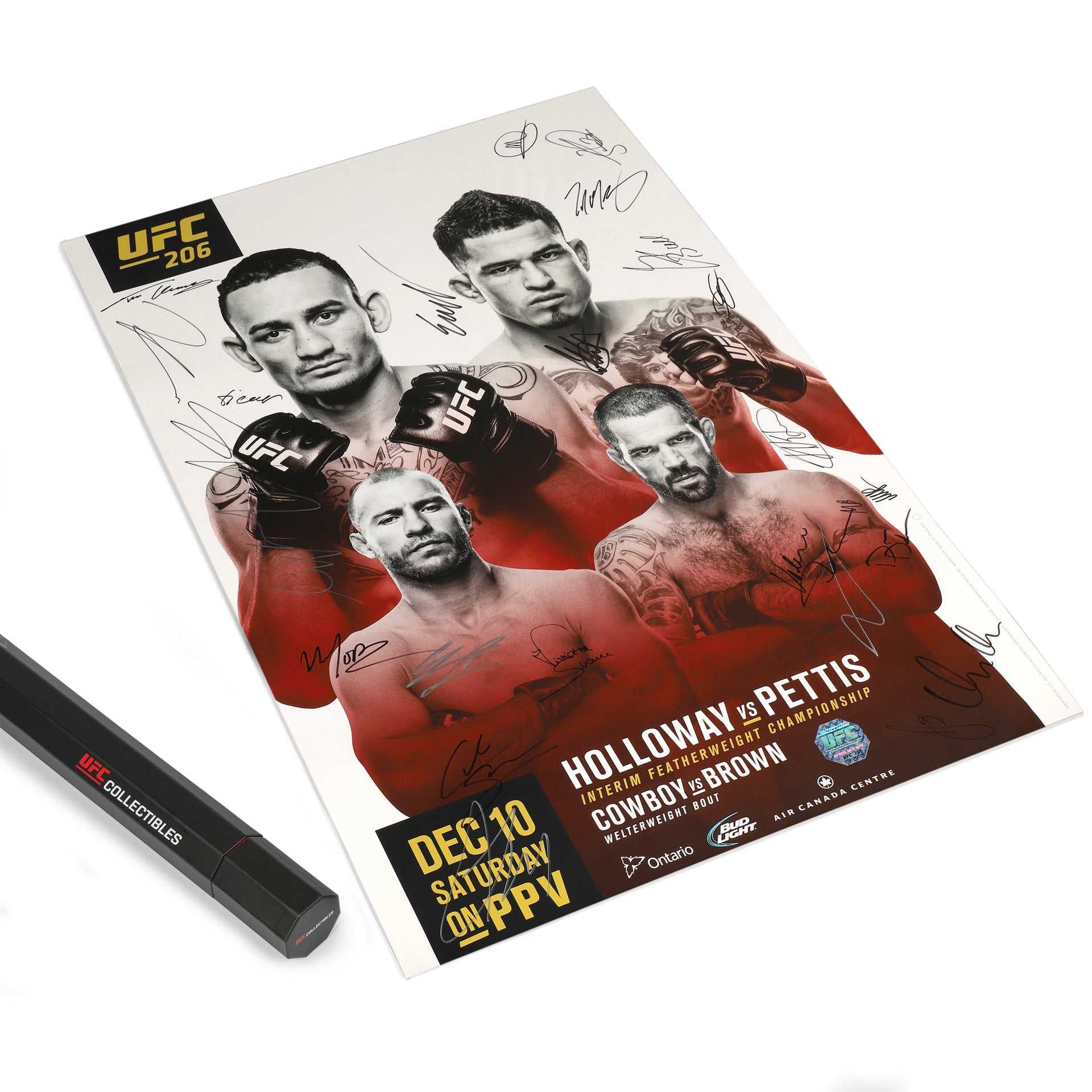 UFC 206: Holloway vs Pettis Autographed Event Poster