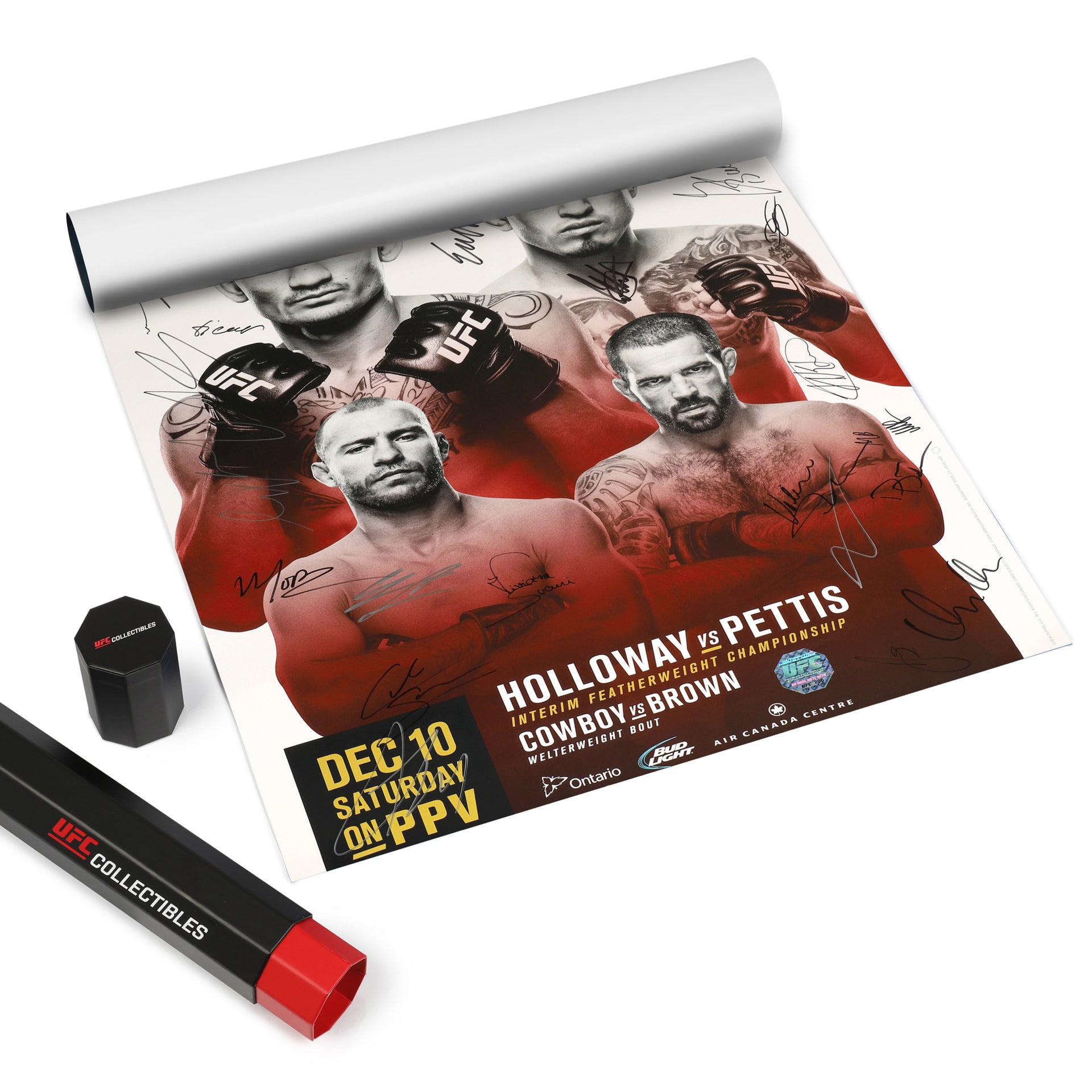 UFC 206: Holloway vs Pettis Autographed Event Poster