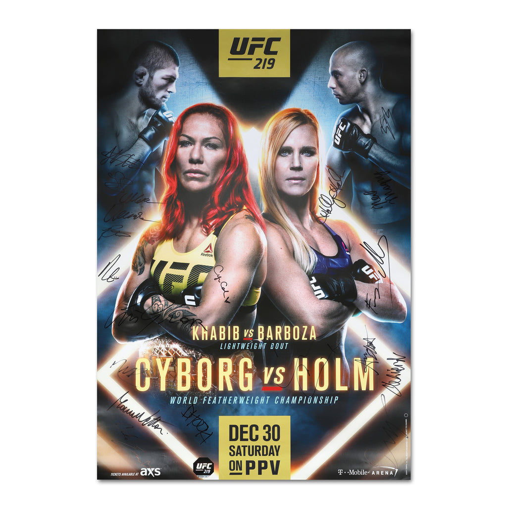 UFC 219: Cyborg vs Holm Autographed Event Poster