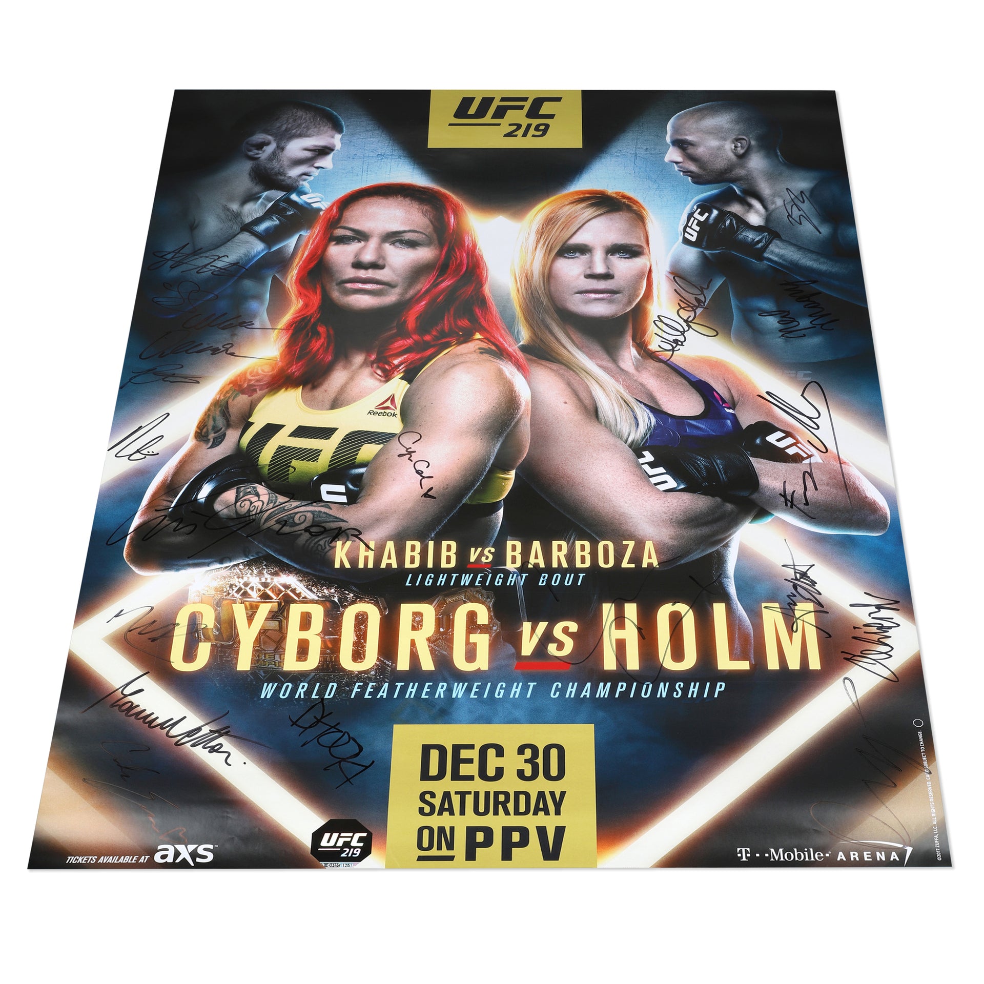 UFC 219: Cyborg vs Holm Autographed Event Poster