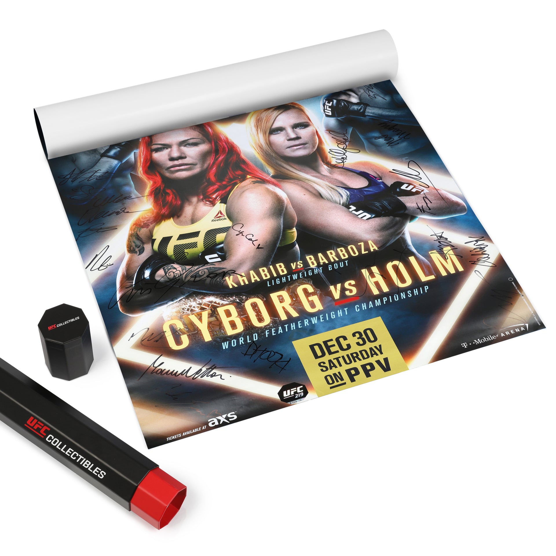 UFC 219: Cyborg vs Holm Autographed Event Poster