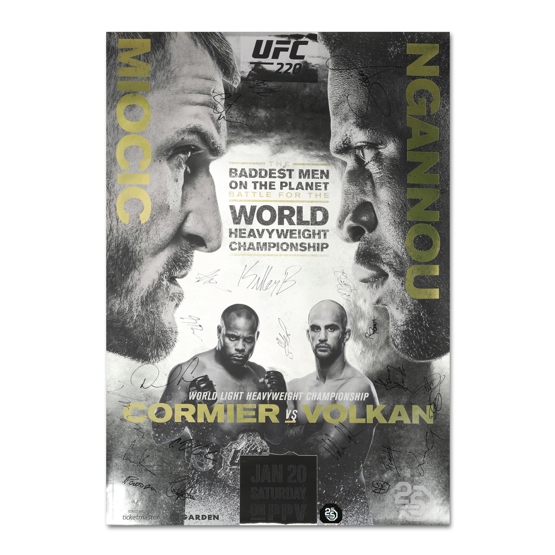 UFC 220: Miocic vs Ngannou Autographed Event Poster