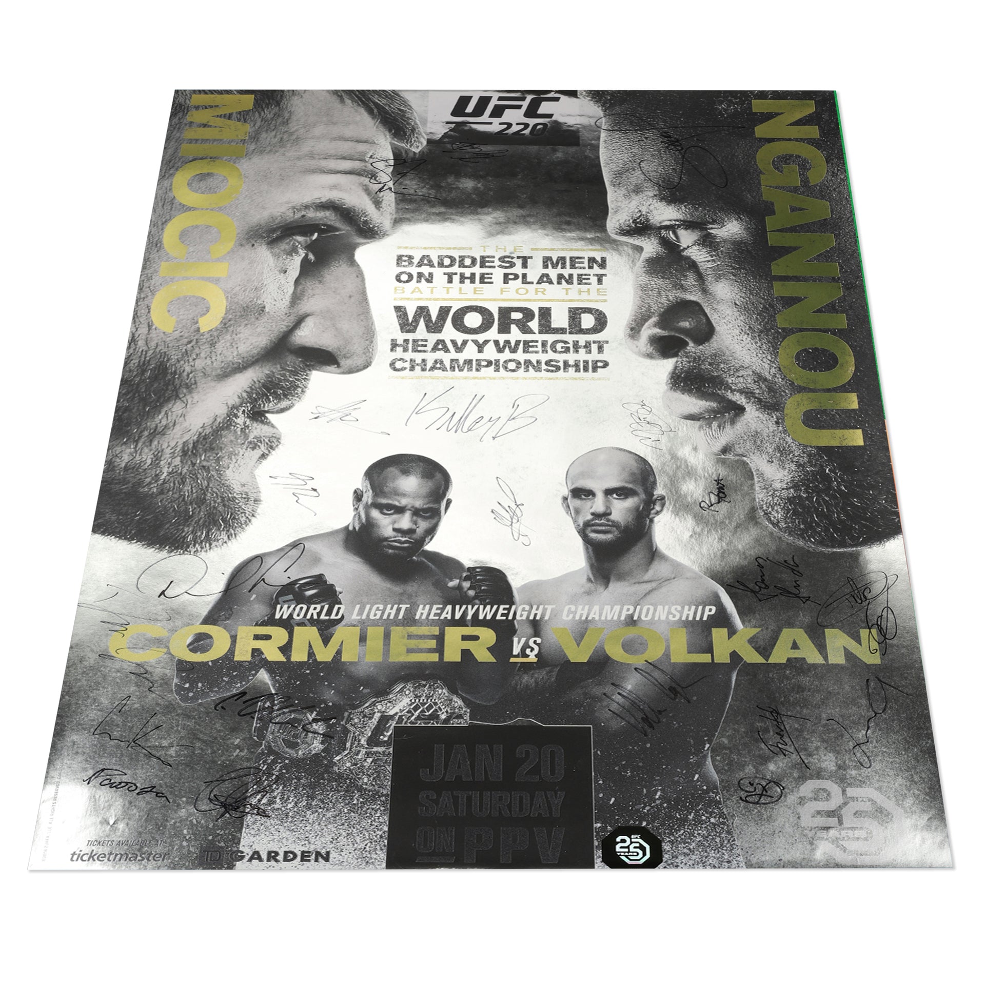 UFC 220: Miocic vs Ngannou Autographed Event Poster