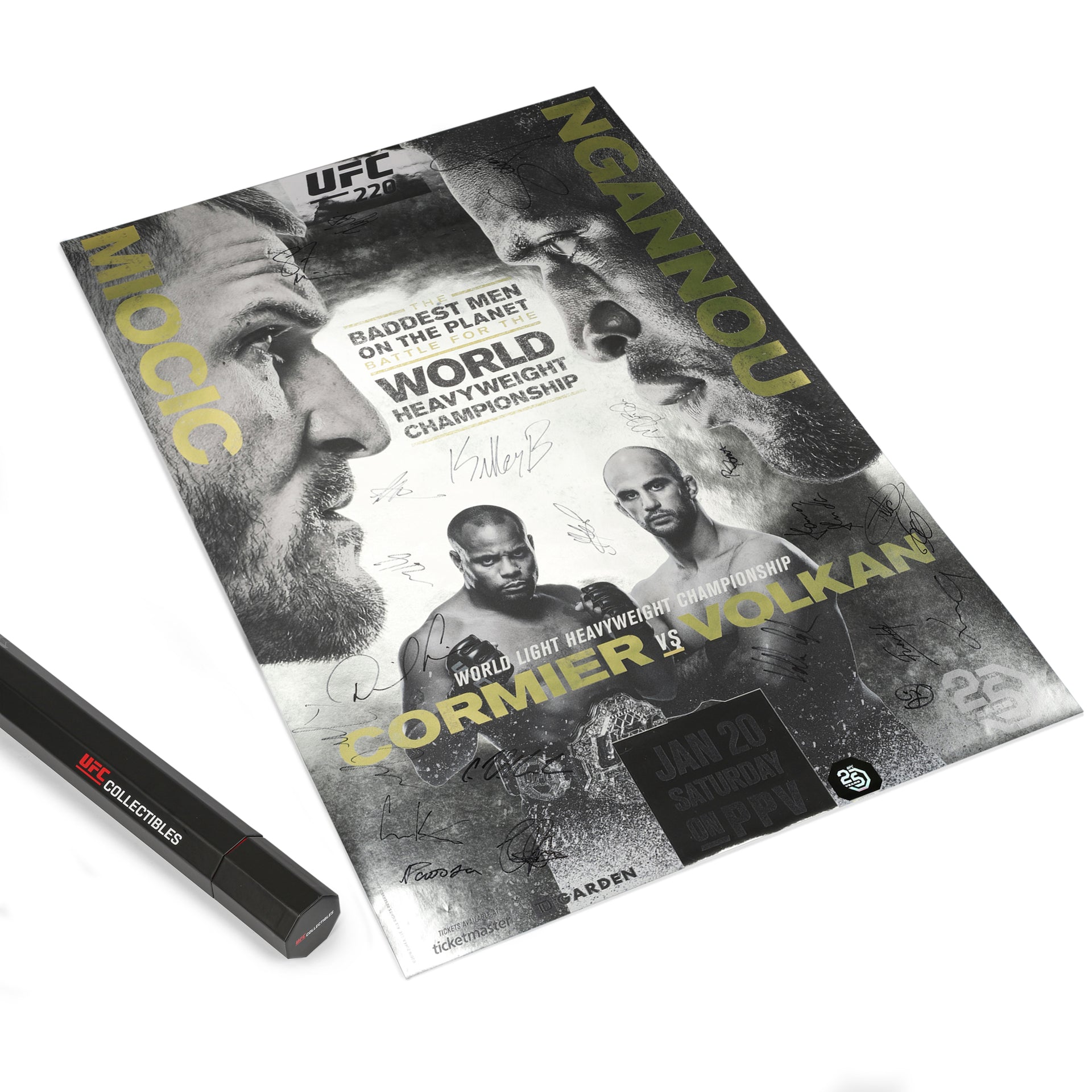 UFC 220: Miocic vs Ngannou Autographed Event Poster