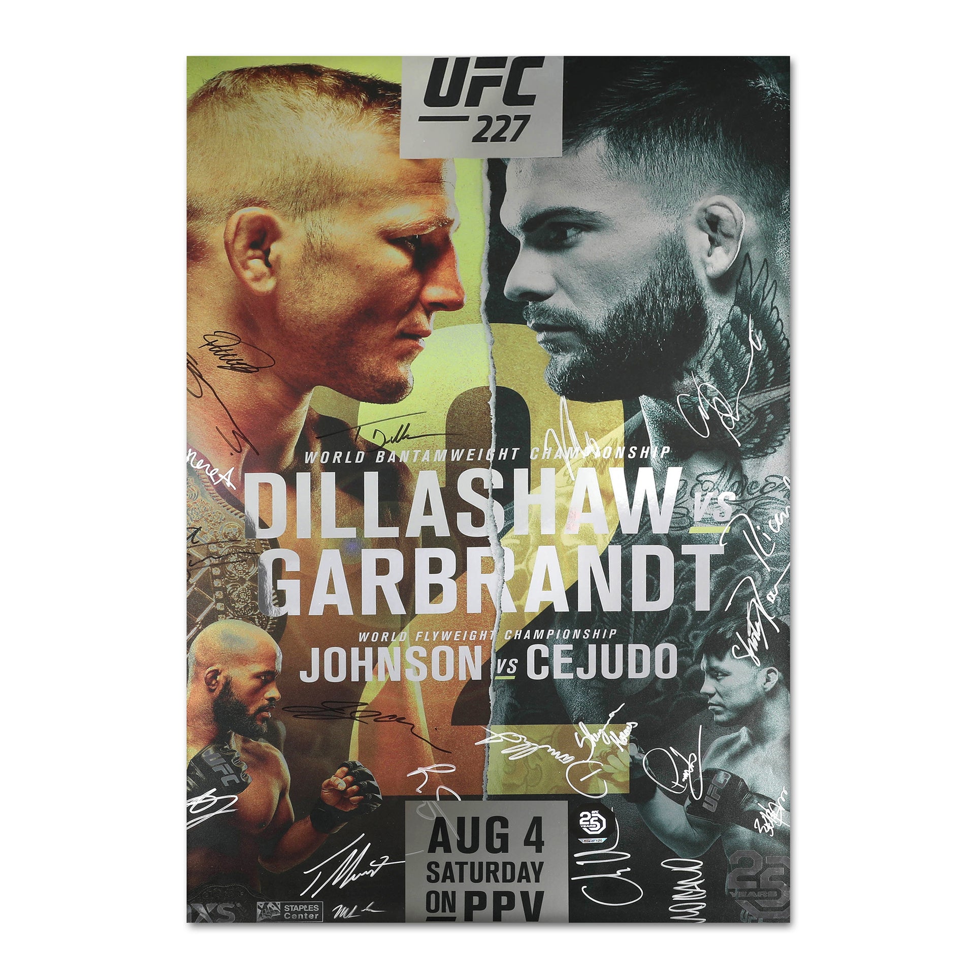 UFC 227: Dillashaw vs Garbrandt 2 Autographed Event Poster