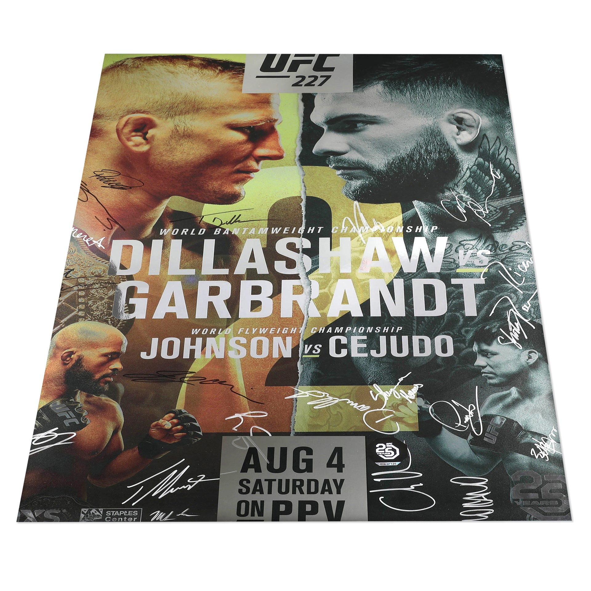 UFC 227: Dillashaw vs Garbrandt 2 Autographed Event Poster