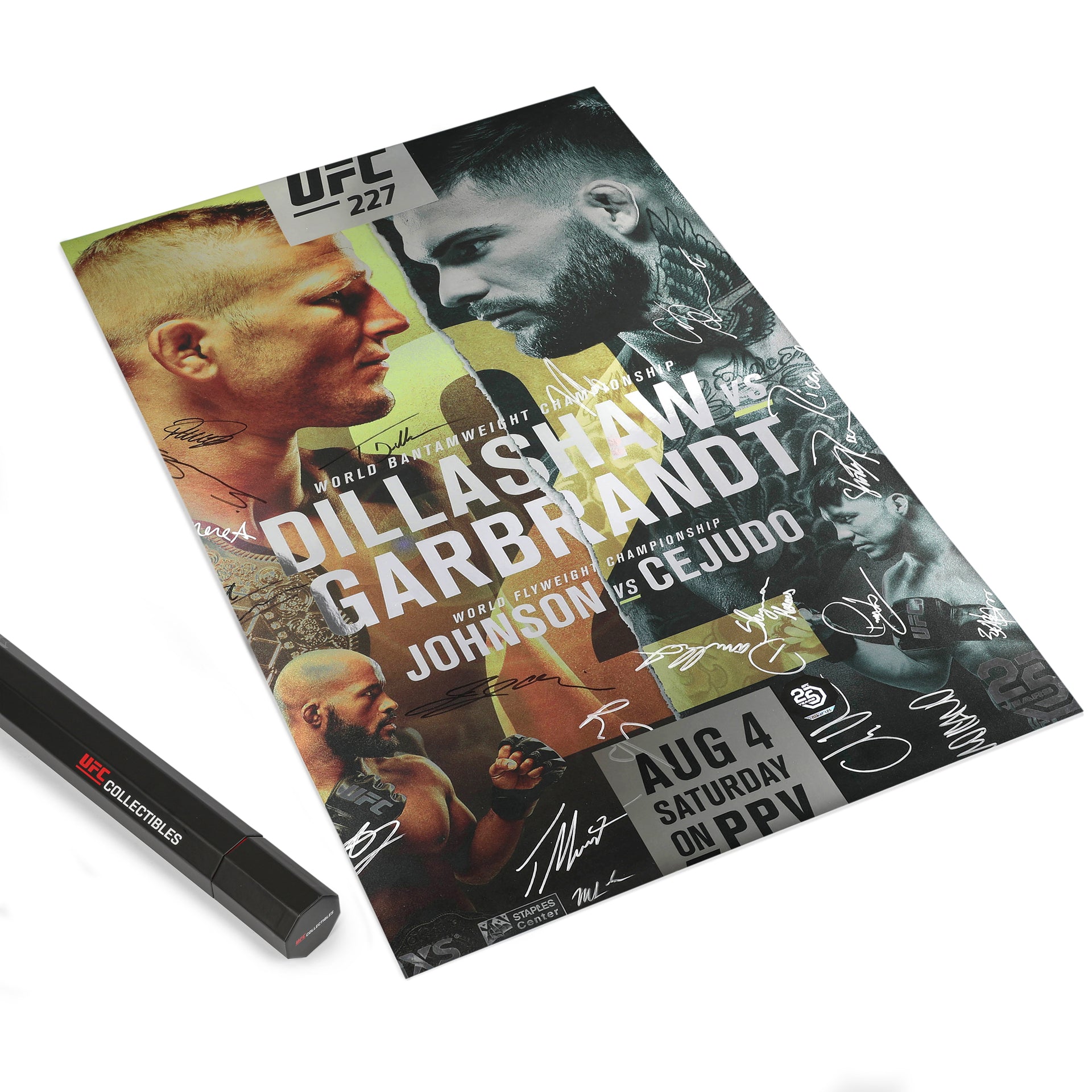 UFC 227: Dillashaw vs Garbrandt 2 Autographed Event Poster
