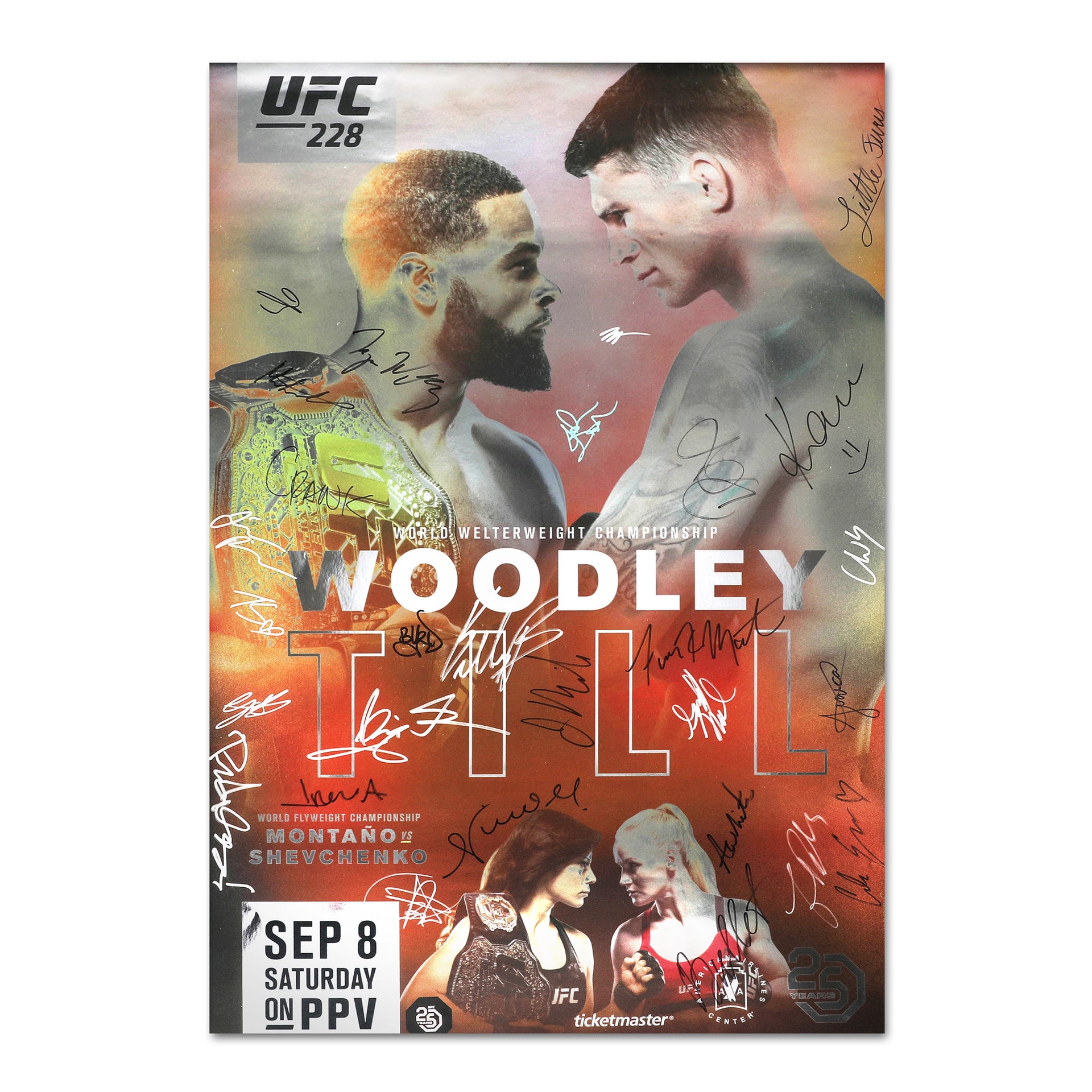 UFC 228: Woodley vs Till Autographed Event Poster