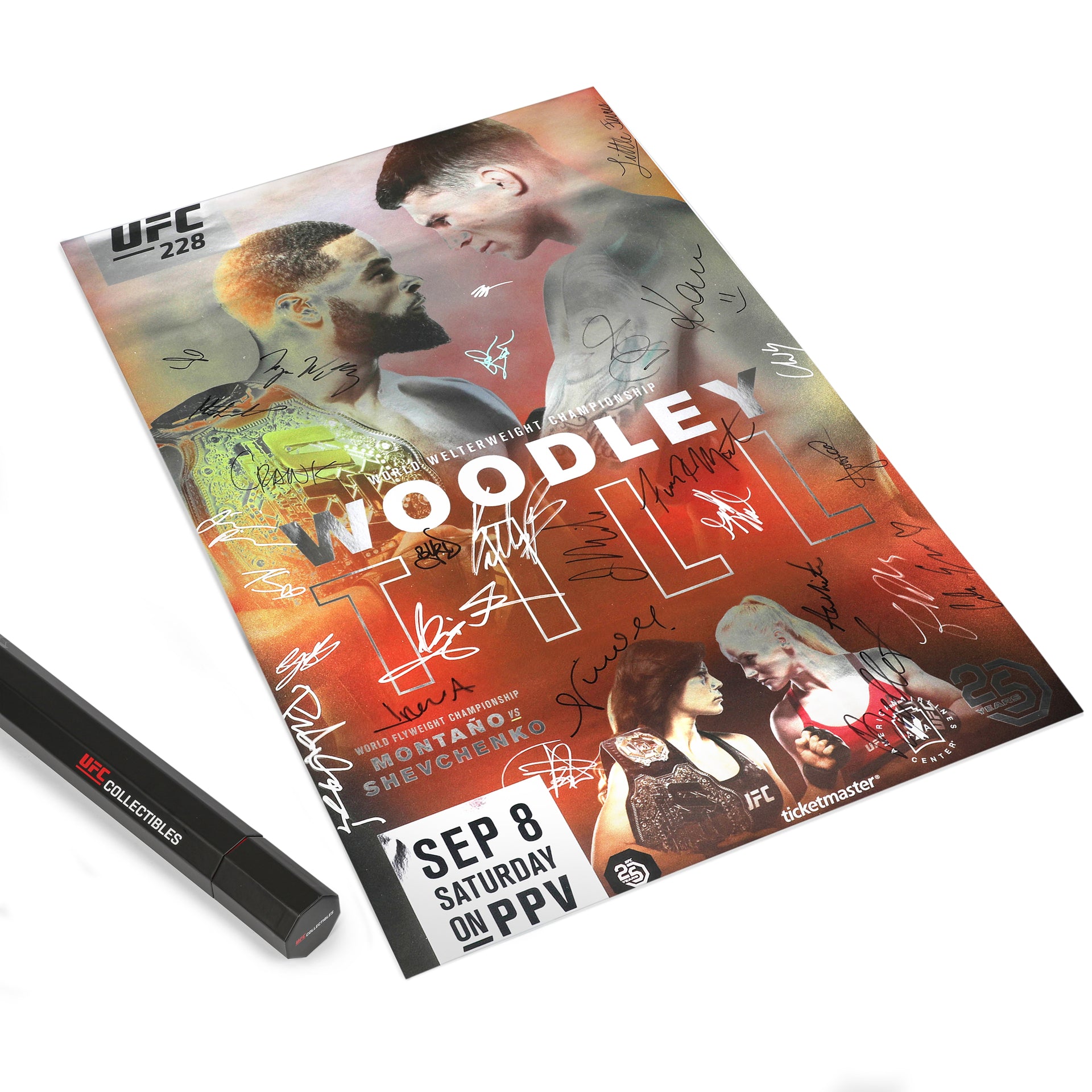 UFC 228: Woodley vs Till Autographed Event Poster