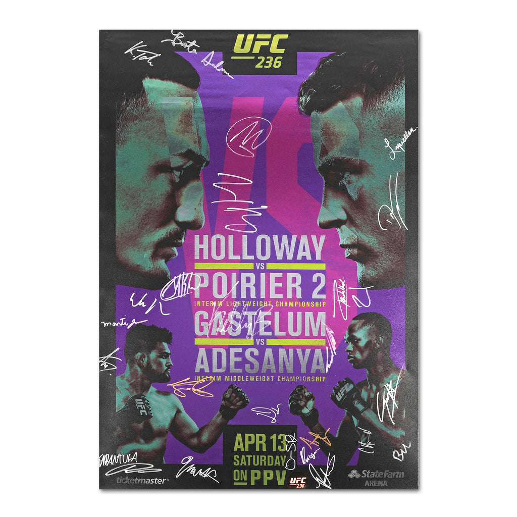 UFC 236: Holloway vs Poirier 2 Autographed Event Poster