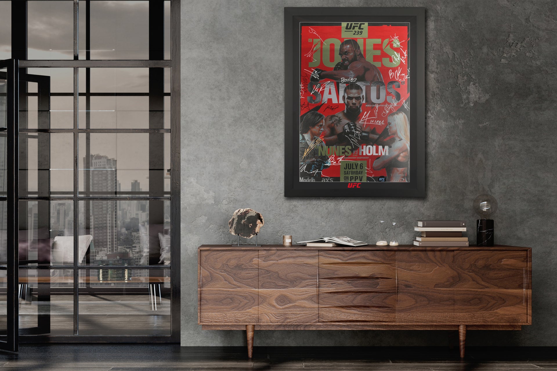 UFC 239: Jones vs Santos Autographed Event Poster