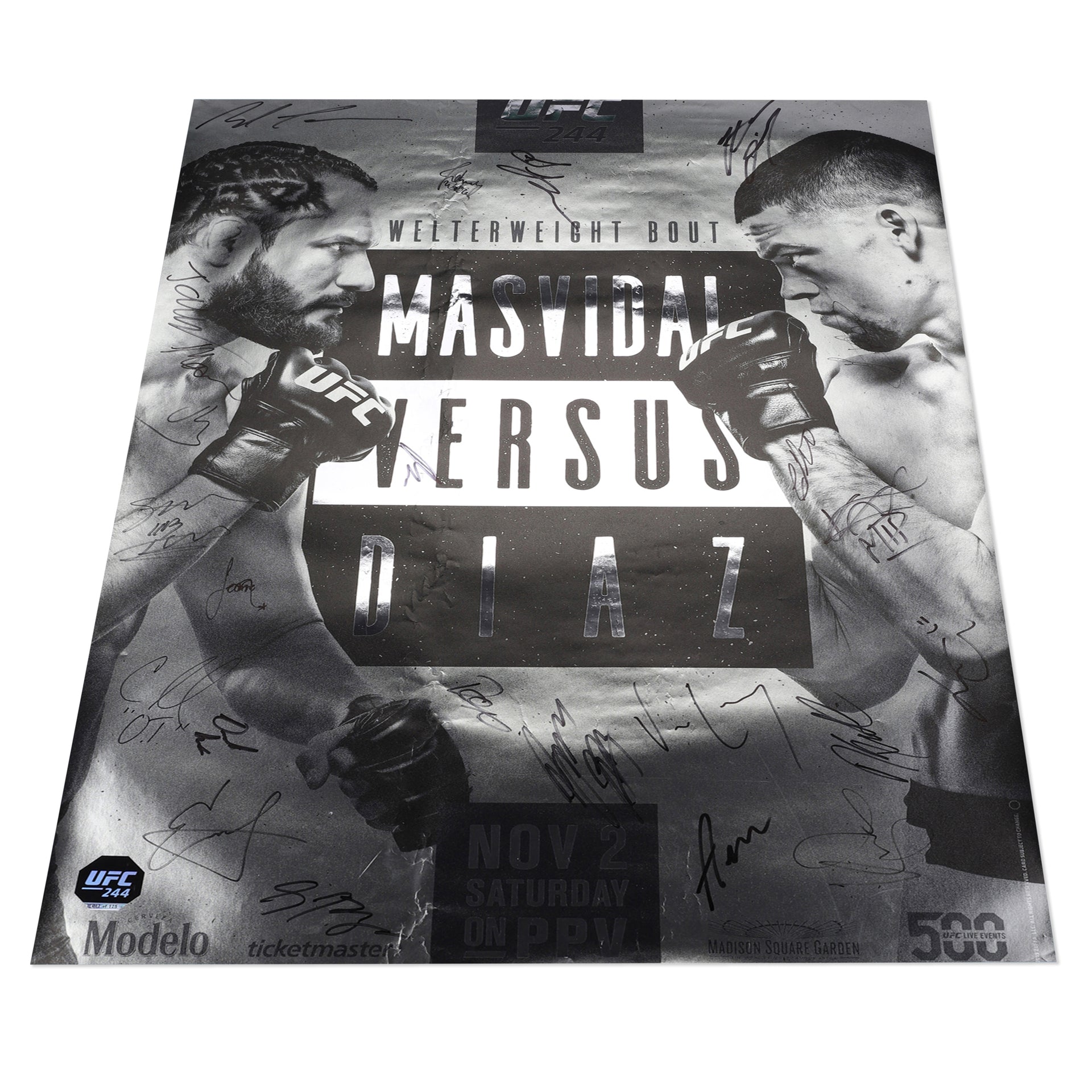 UFC 244: Masvidal vs Diaz Autographed Event Poster