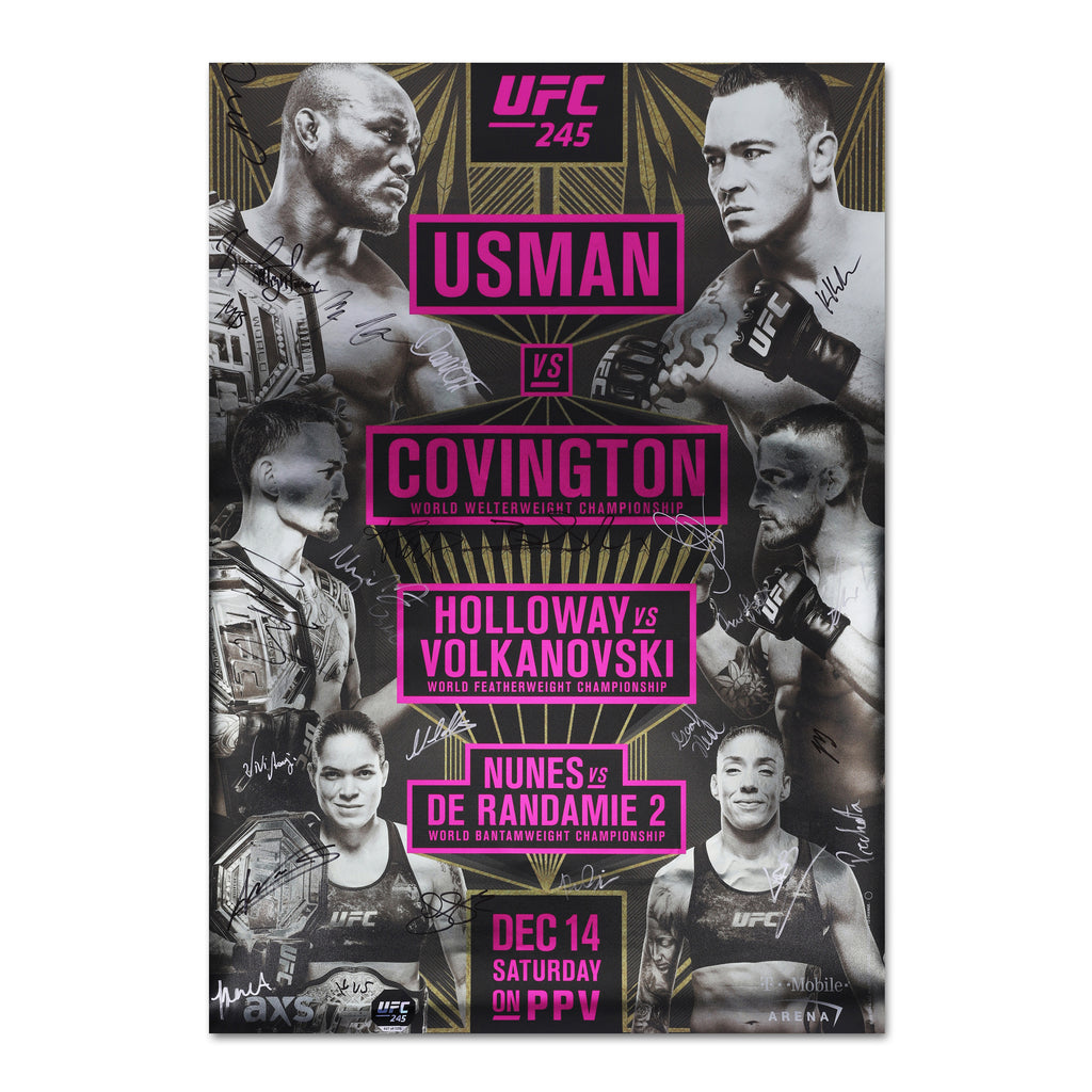 UFC 245: Usman vs Covington Autographed Event Poster