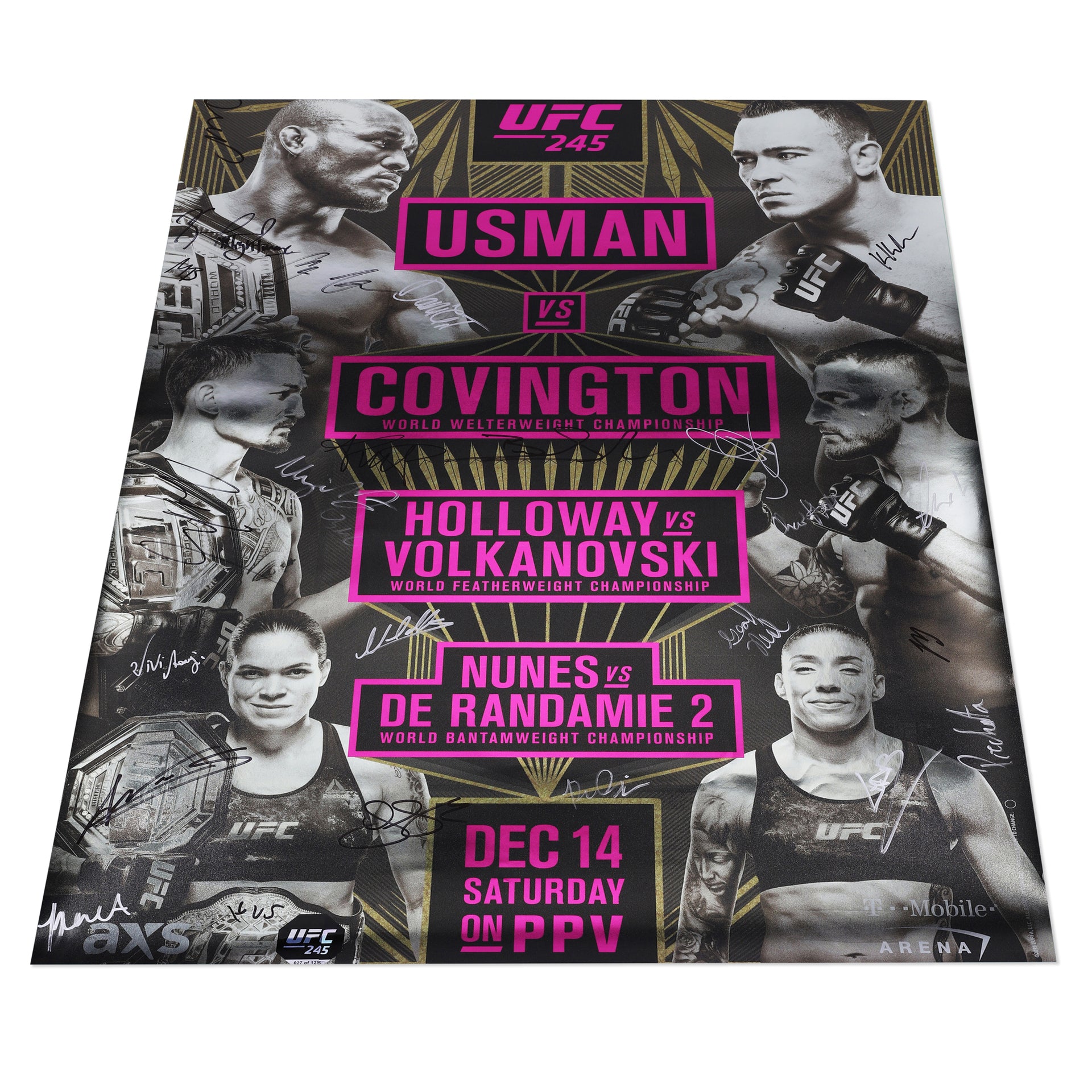 UFC 245: Usman vs Covington Autographed Event Poster