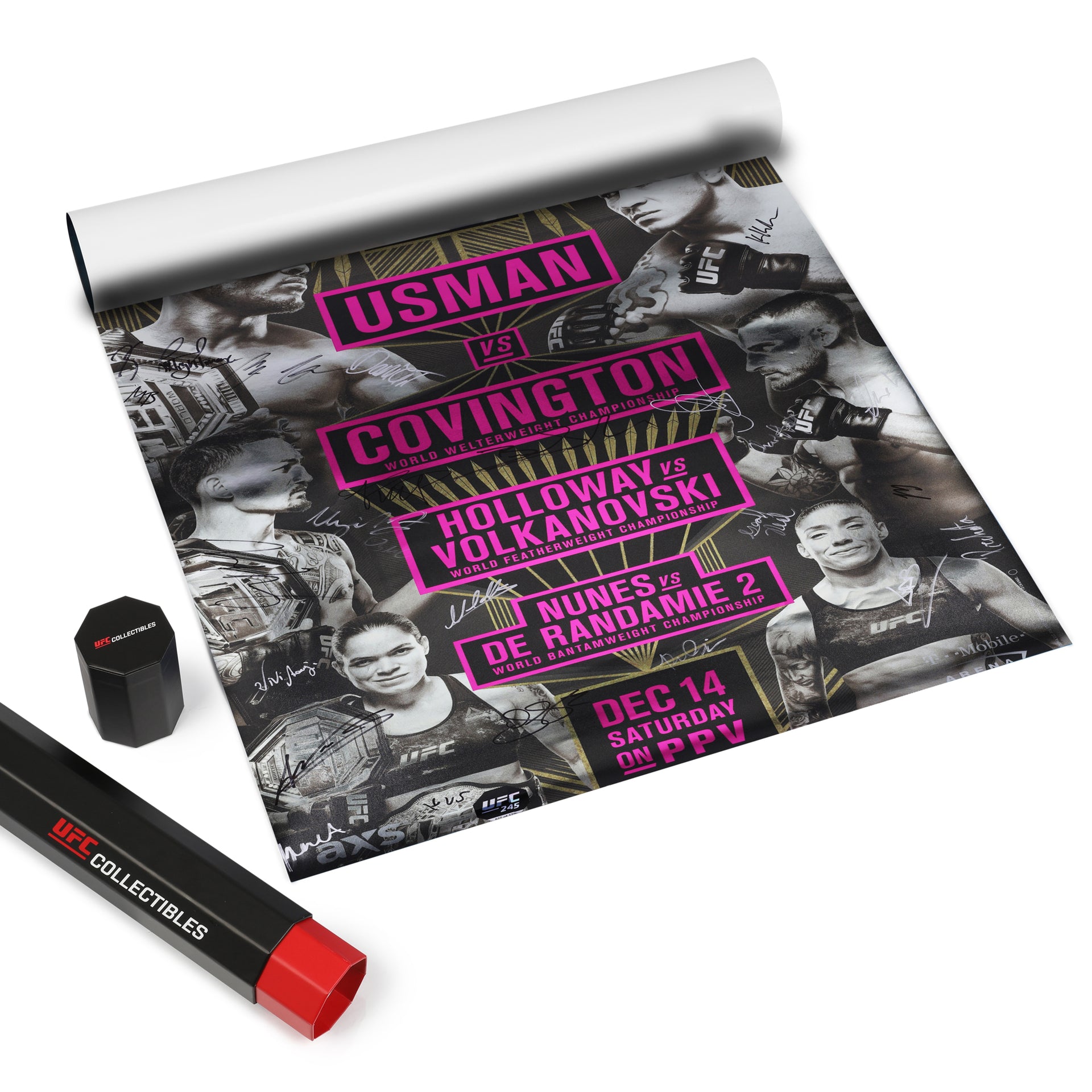 UFC 245: Usman vs Covington Autographed Event Poster