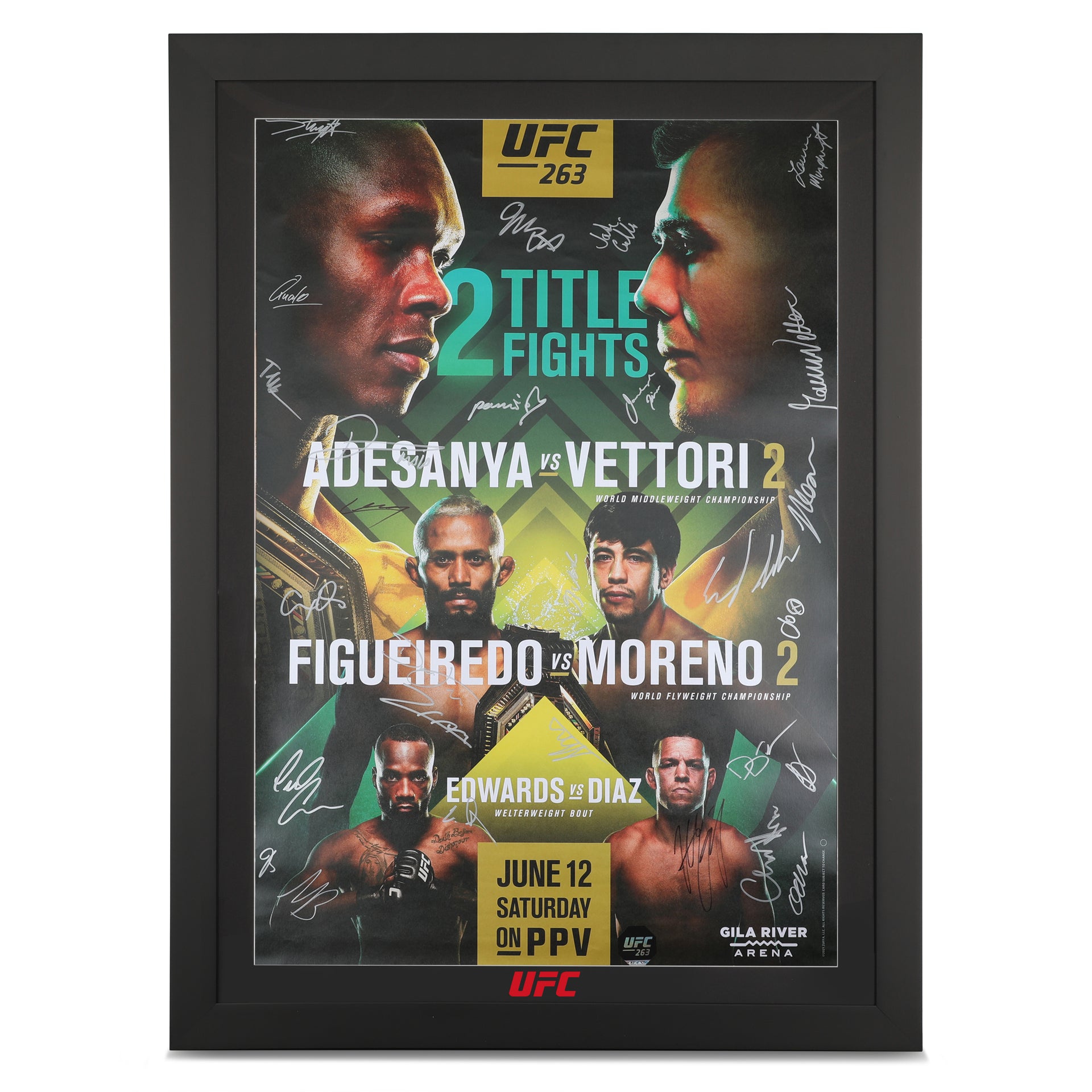 UFC 263: Adesanya vs Vettori 2 Autographed Event Poster