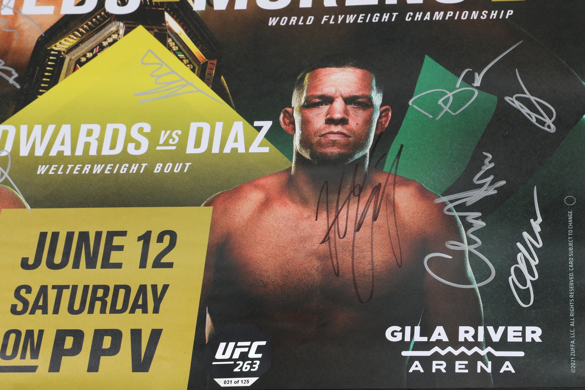 UFC 263: Adesanya vs Vettori 2 Autographed Event Poster