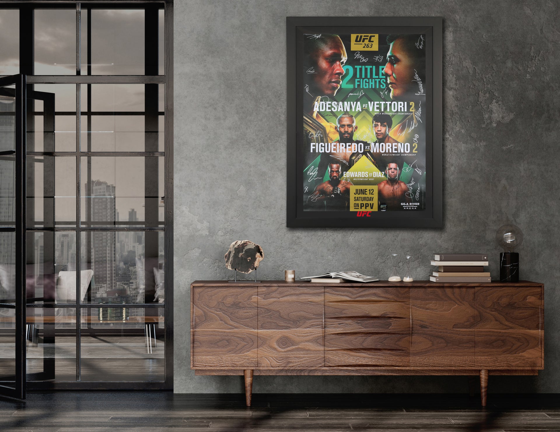 UFC 263: Adesanya vs Vettori 2 Autographed Event Poster