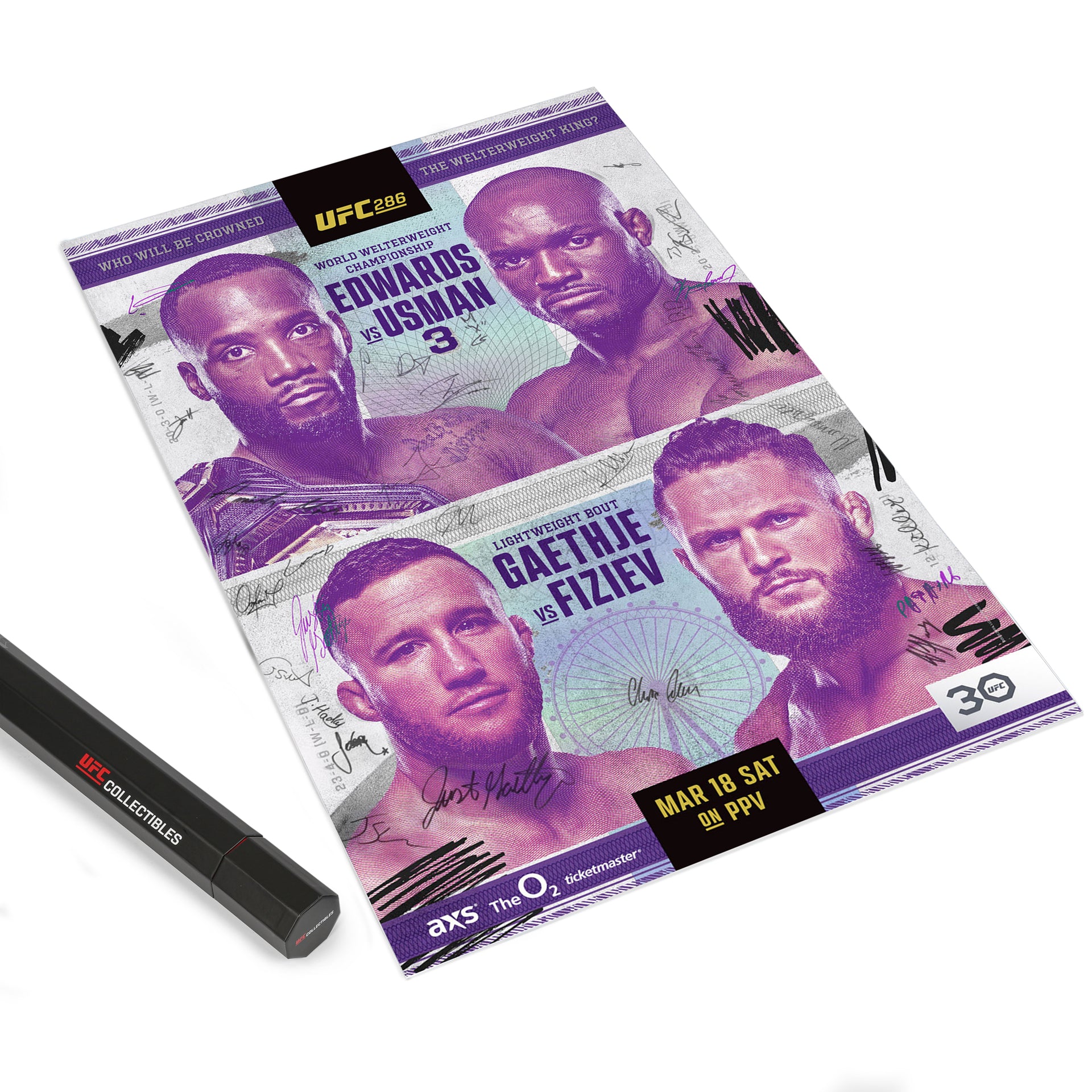 UFC 286: Edwards vs Usman 3 Autographed Event Poster