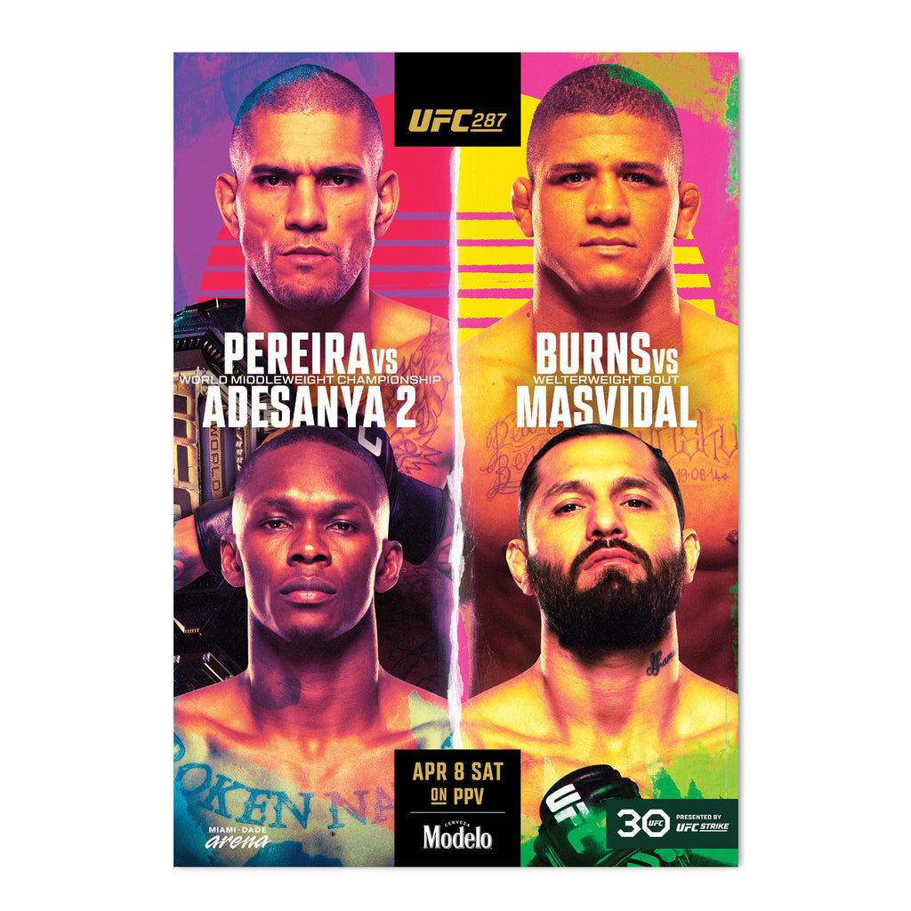 UFC 287: Pereira vs Adesanya 2 Autographed Event Poster