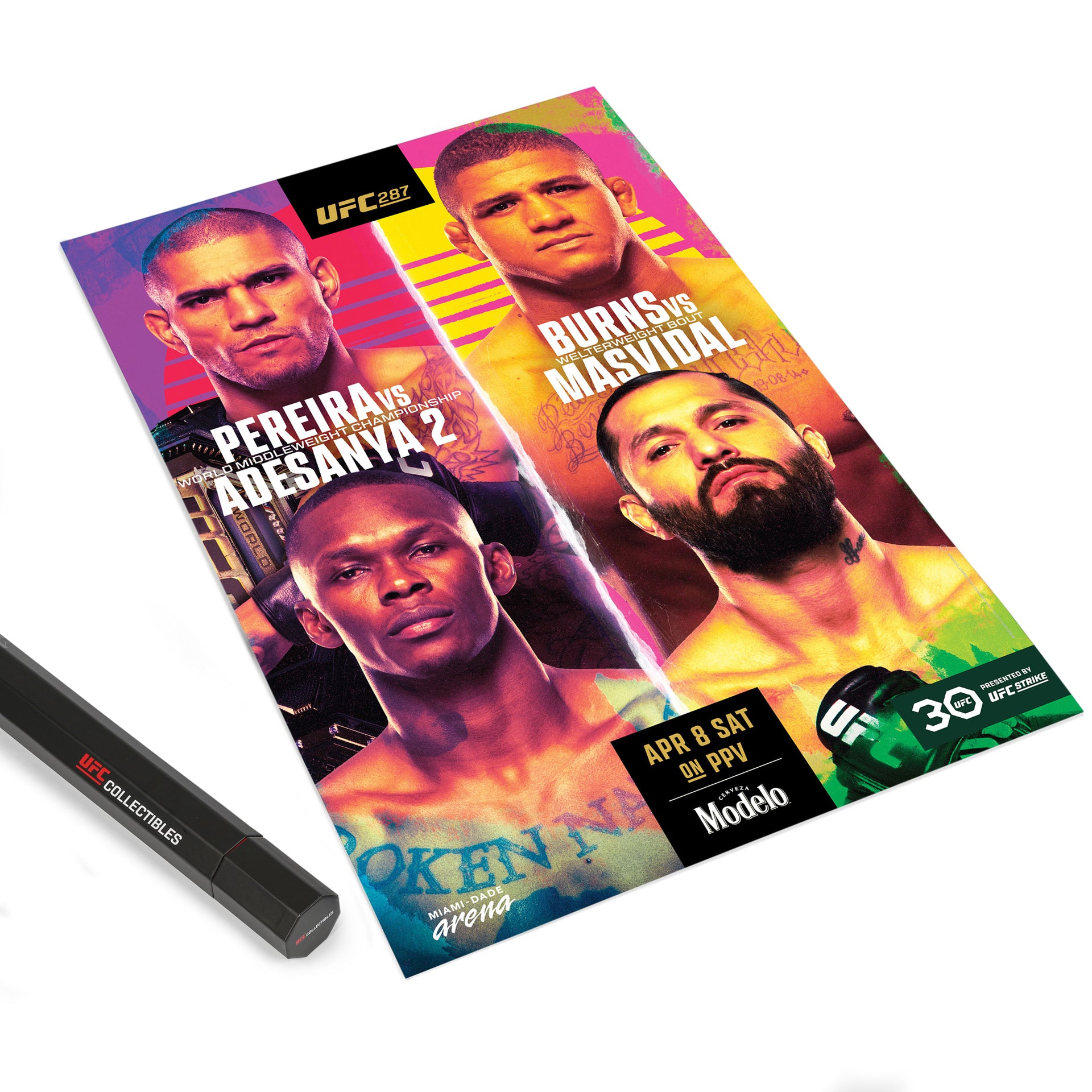 UFC 287: Pereira vs Adesanya 2 Autographed Event Poster