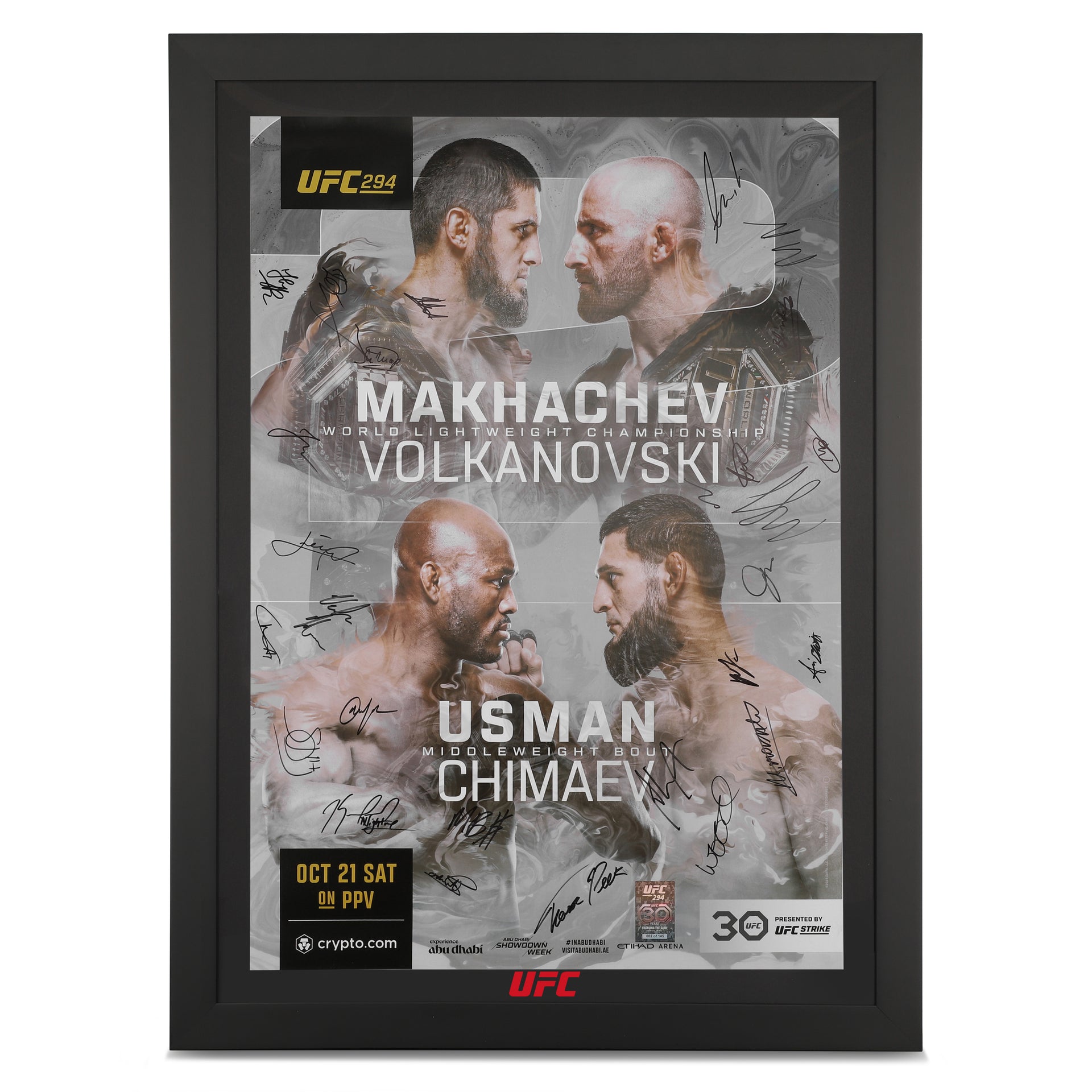 UFC 294: Makhachev vs Volkanovski 2 Autographed Event Poster