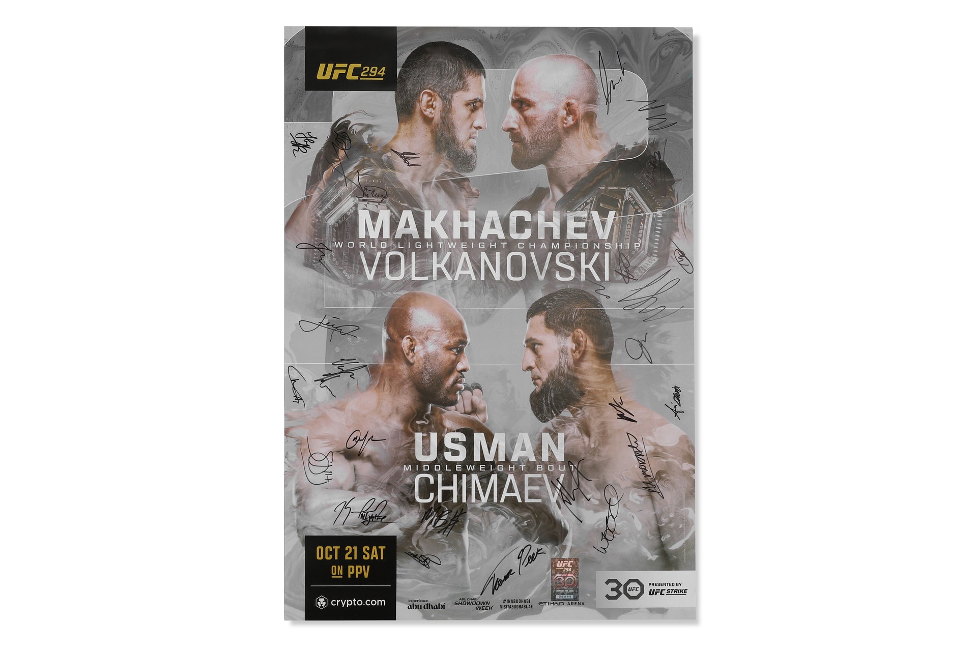 UFC 294: Makhachev vs Volkanovski 2 Autographed Event Poster