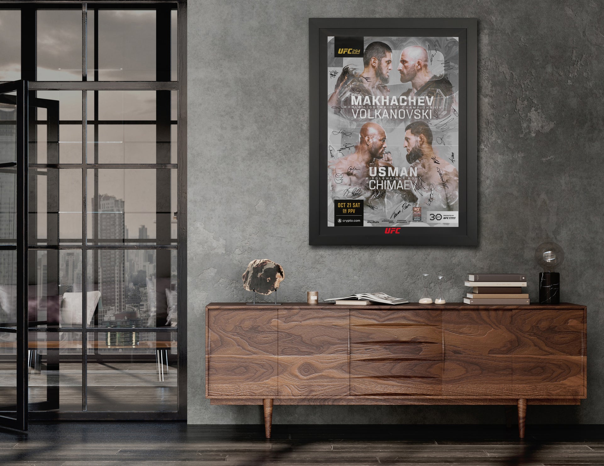 UFC 294: Makhachev vs Volkanovski 2 Autographed Event Poster