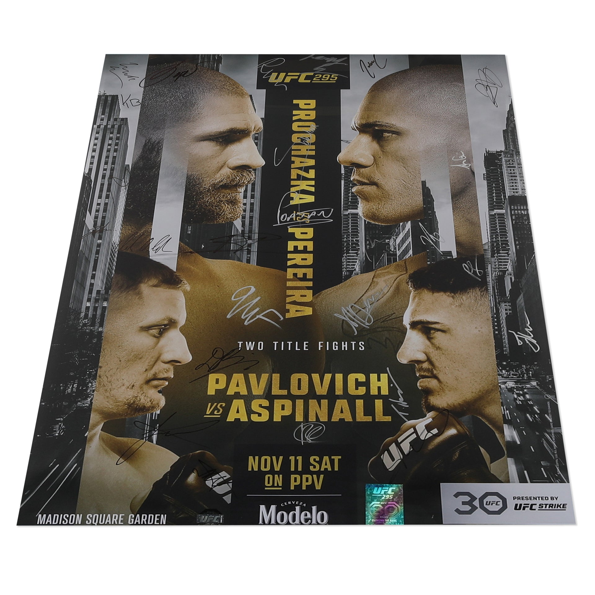 UFC 295: Procházka vs Pereira Autographed Event Poster