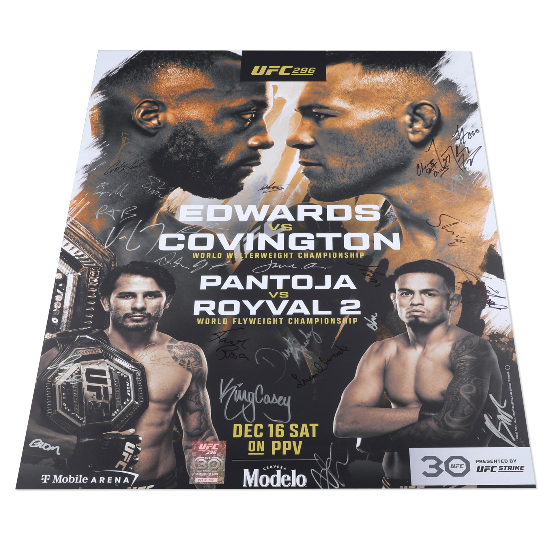 UFC 296: Edwards vs Covington Autographed Event Poster