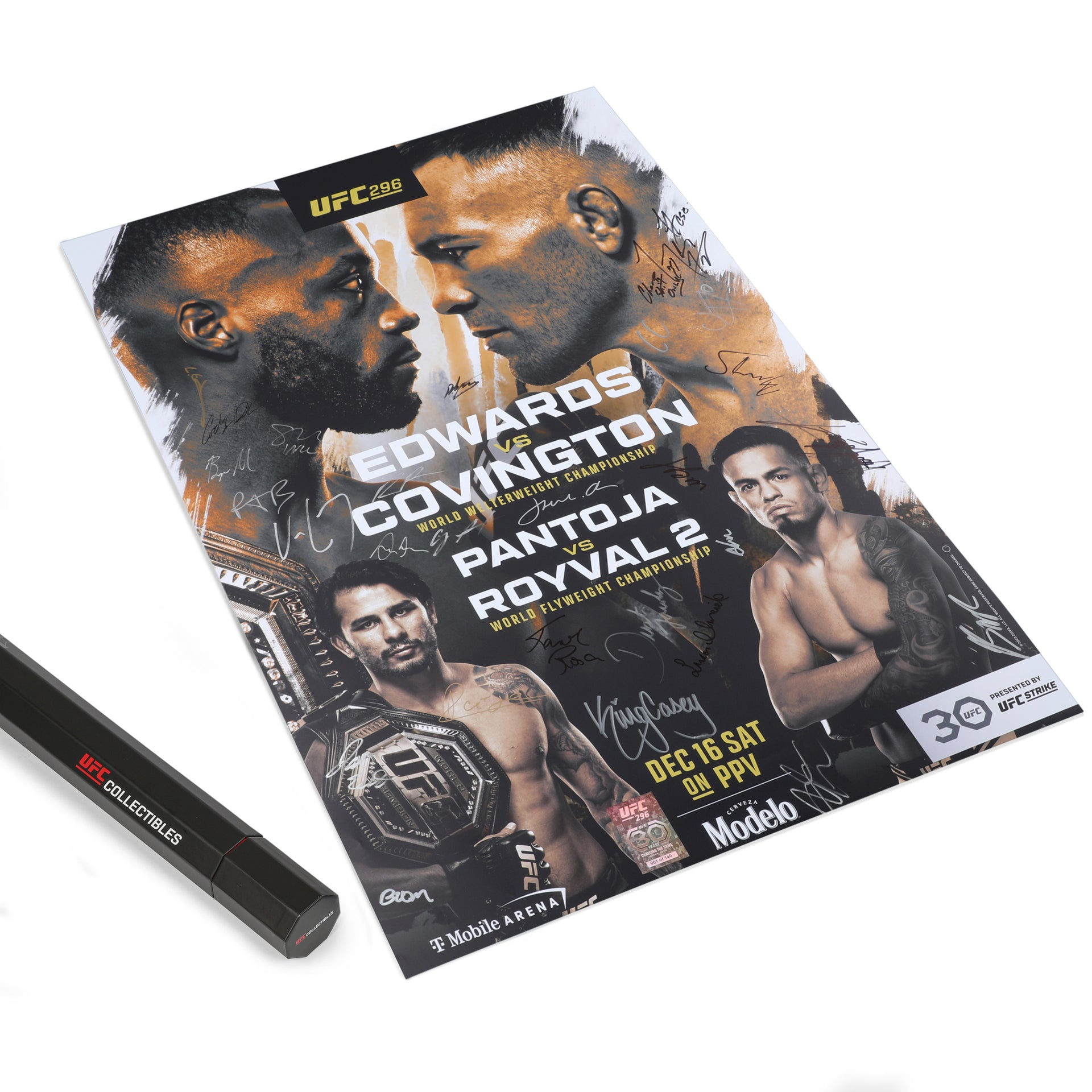 UFC 296: Edwards vs Covington Autographed Event Poster
