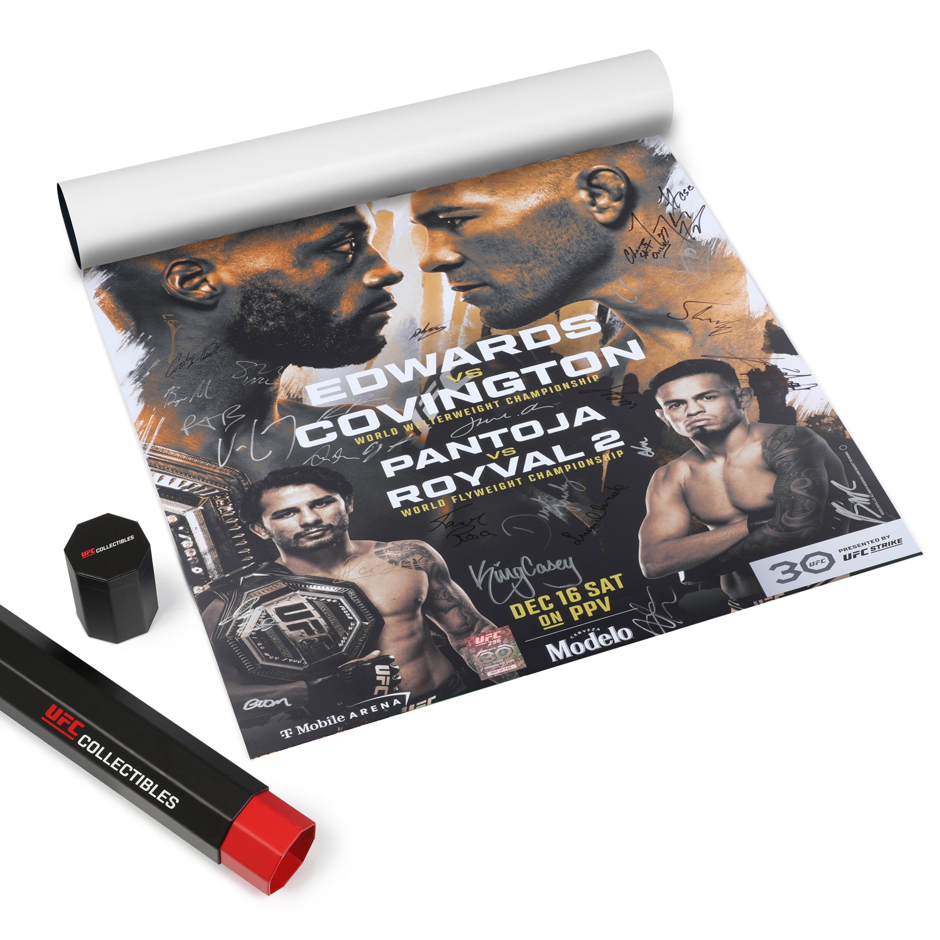UFC 296: Edwards vs Covington Autographed Event Poster