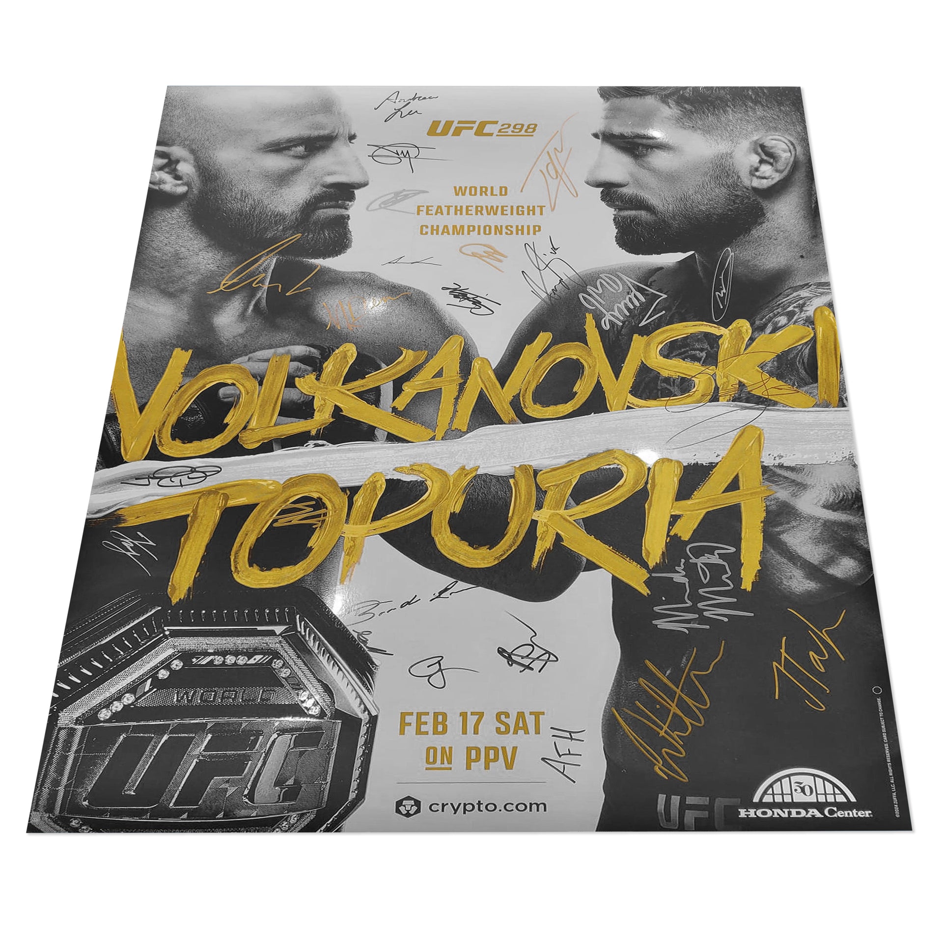UFC 298: Volkanovski vs Topuria Autographed Event Poster