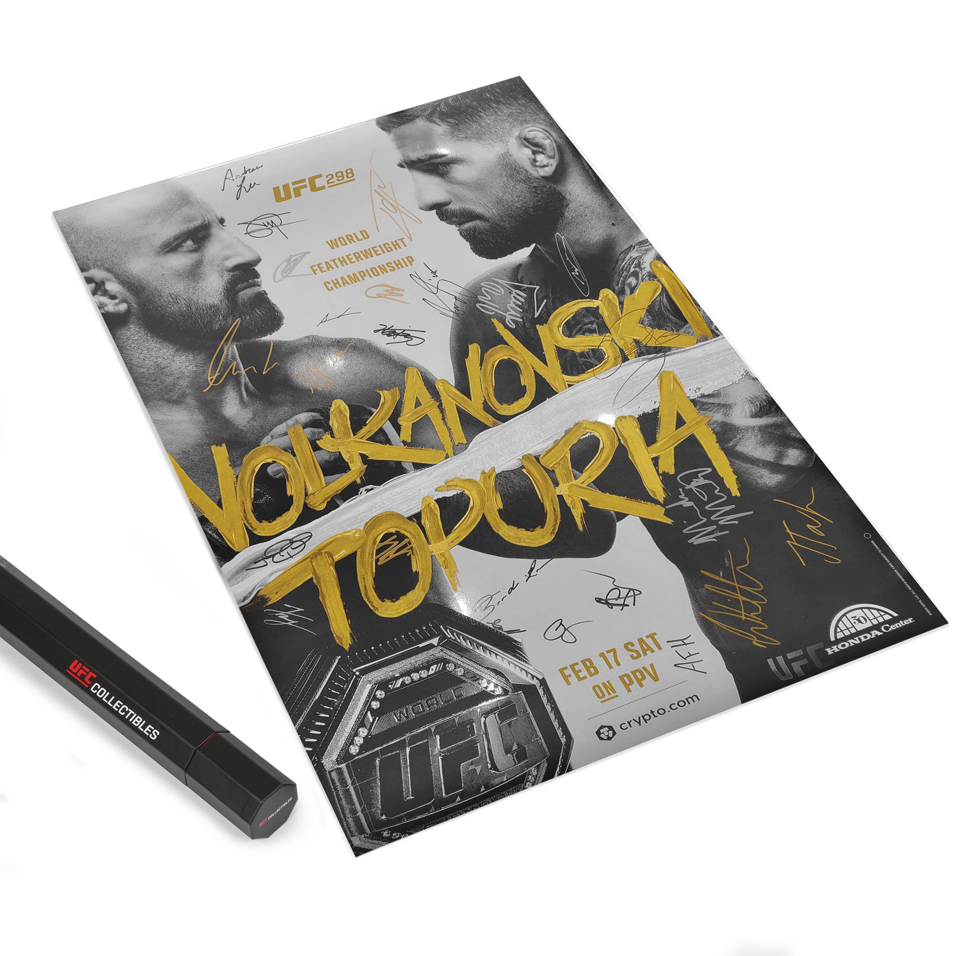 UFC 298: Volkanovski vs Topuria Autographed Event Poster