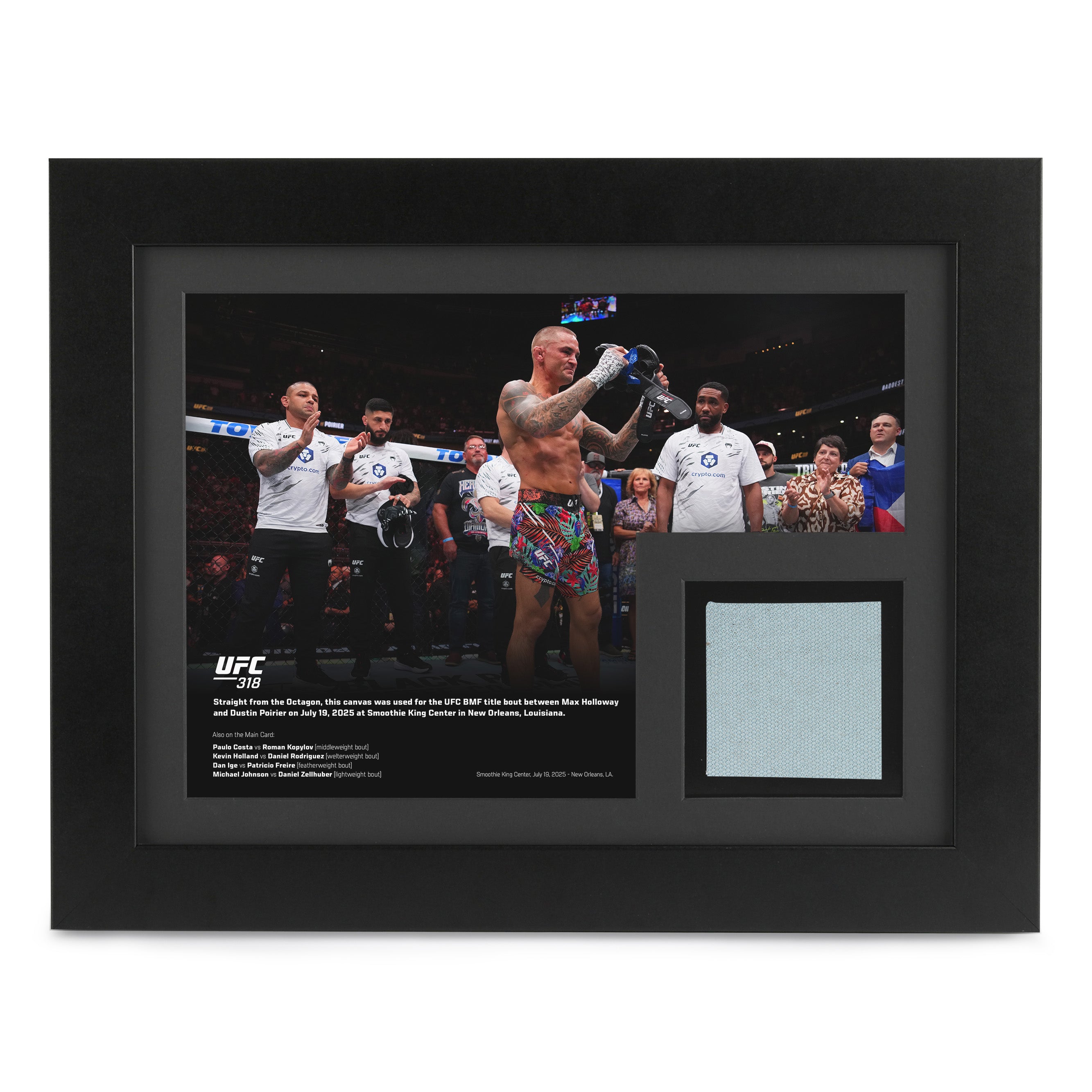 【UFCファイター【直筆サイン入り】3ファイターフォトポスター UFC 318: Holloway vs Poirier 3 - Dustin Retirement Edition Canvas