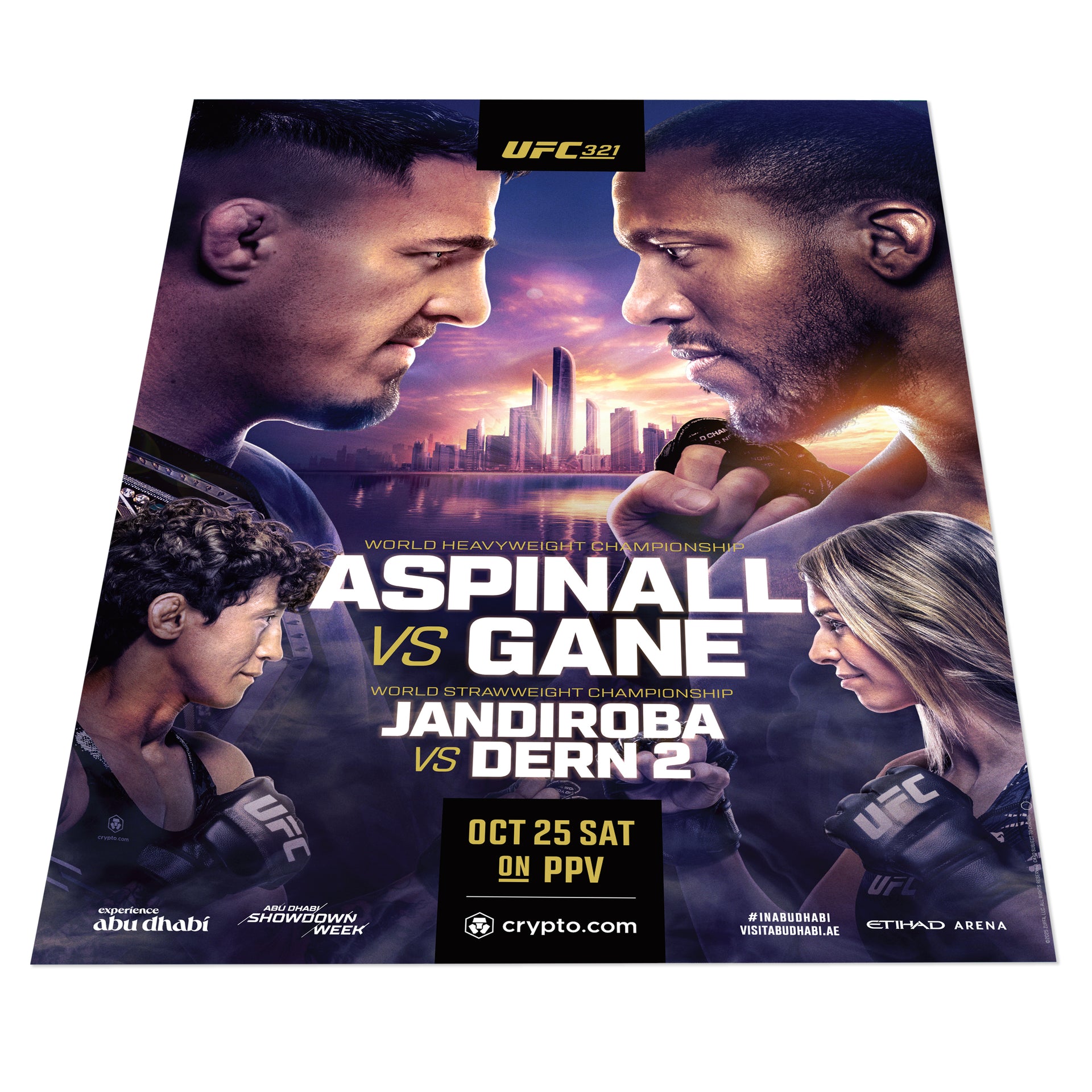 UFC 321: Aspinall vs Gane Autographed Event Poster