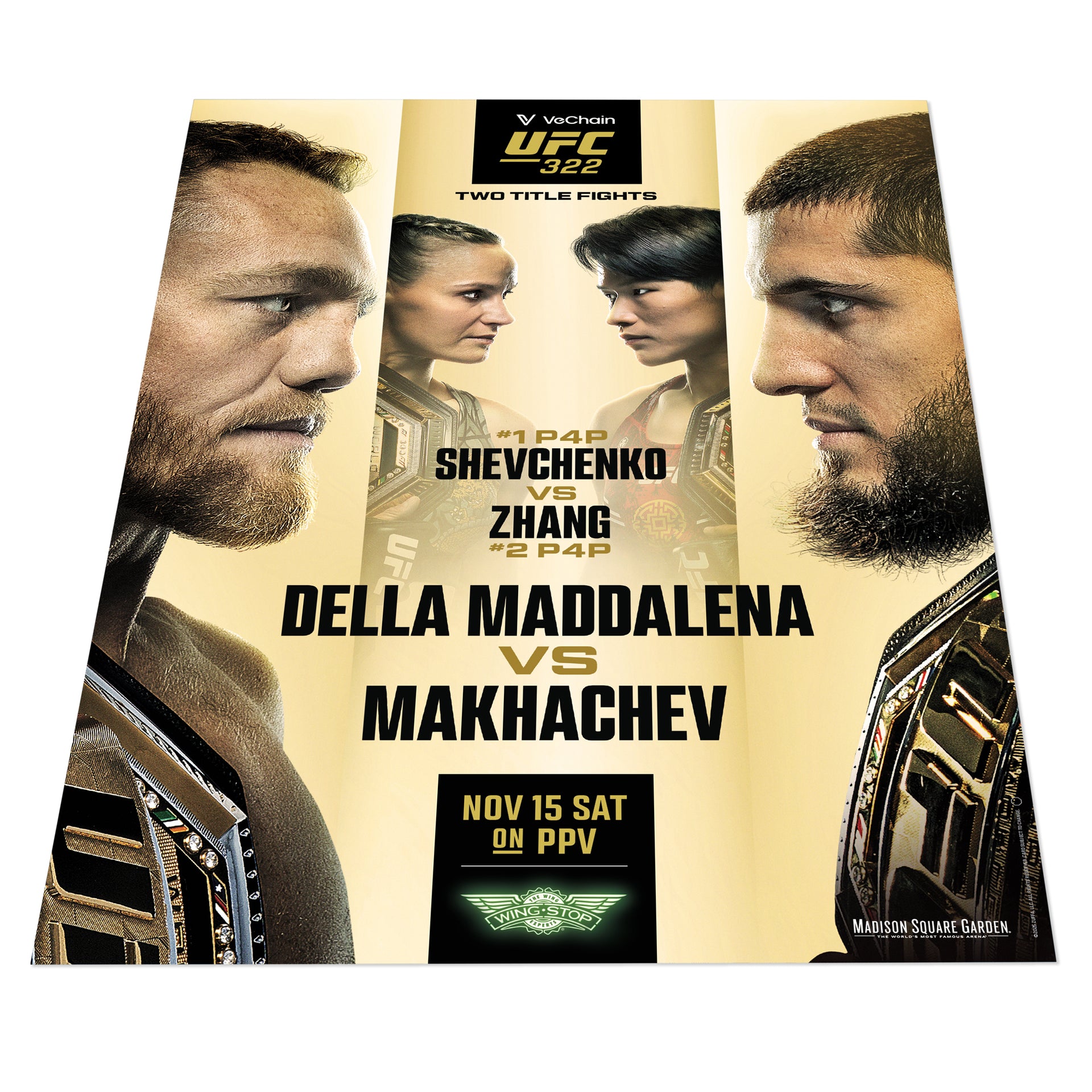 VeChain UFC 322: Della Maddalena vs Makhachev First Edition Autographed Event Poster