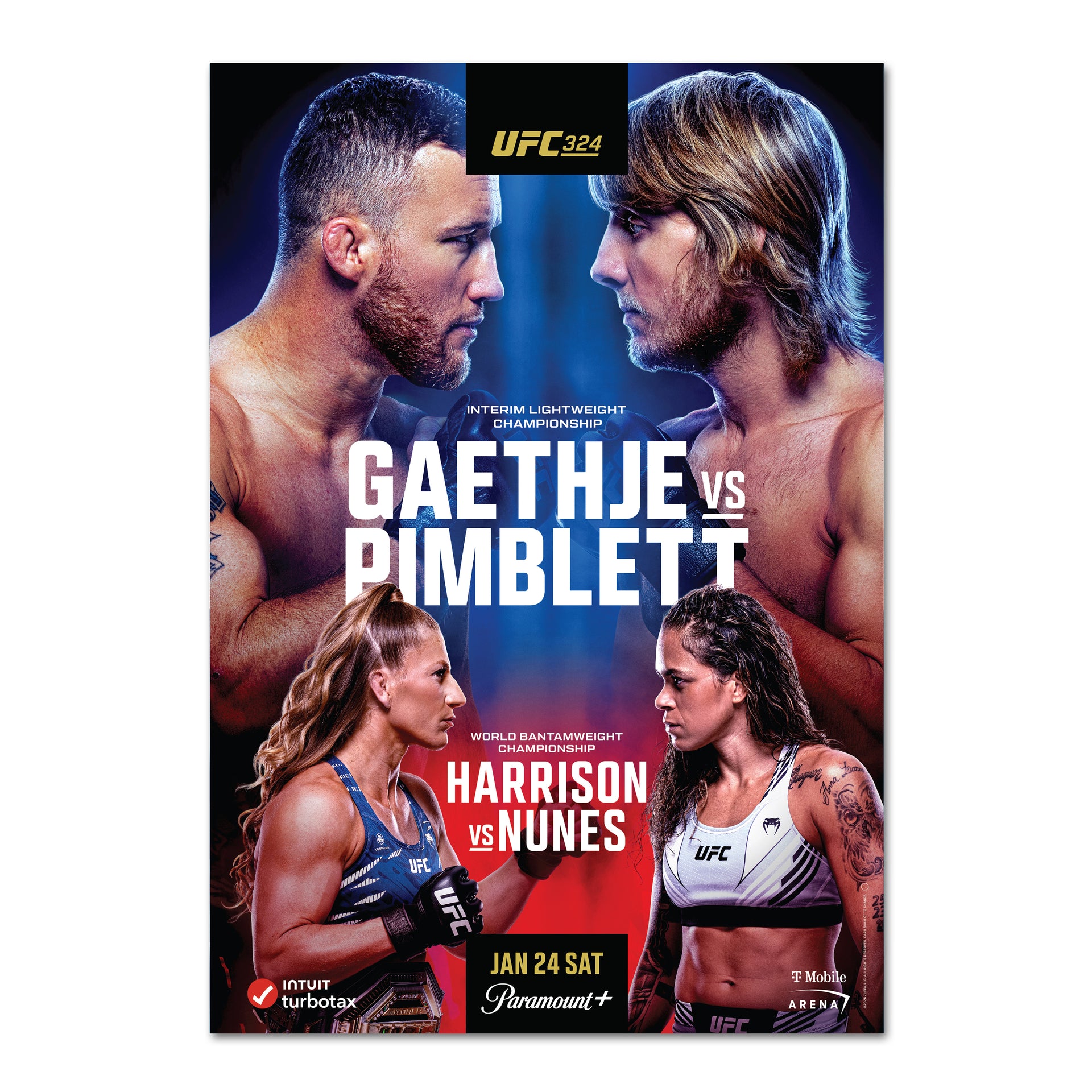 UFC 324: Gaethje vs Pimblett Autographed Event Poster