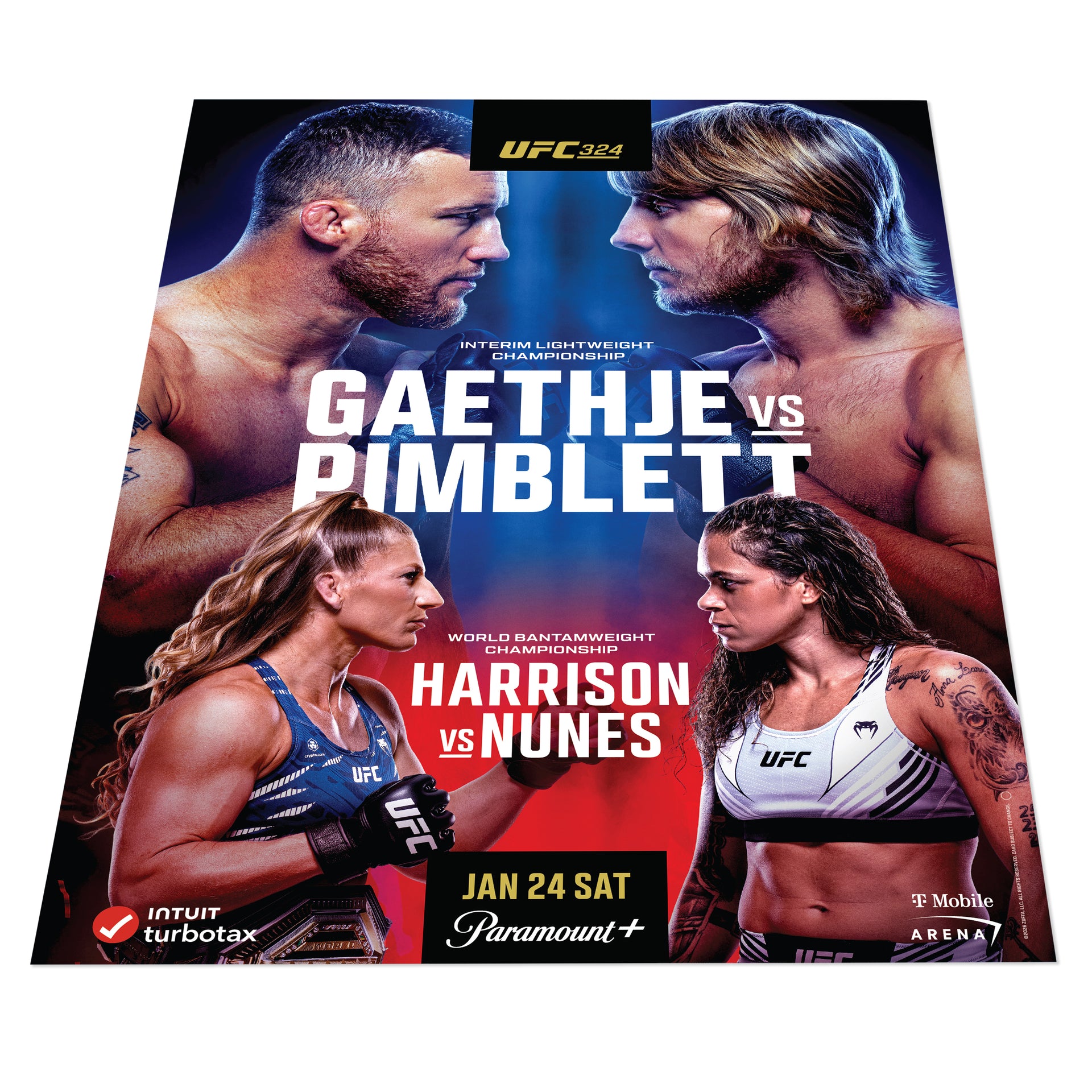 UFC 324: Gaethje vs Pimblett Autographed Event Poster