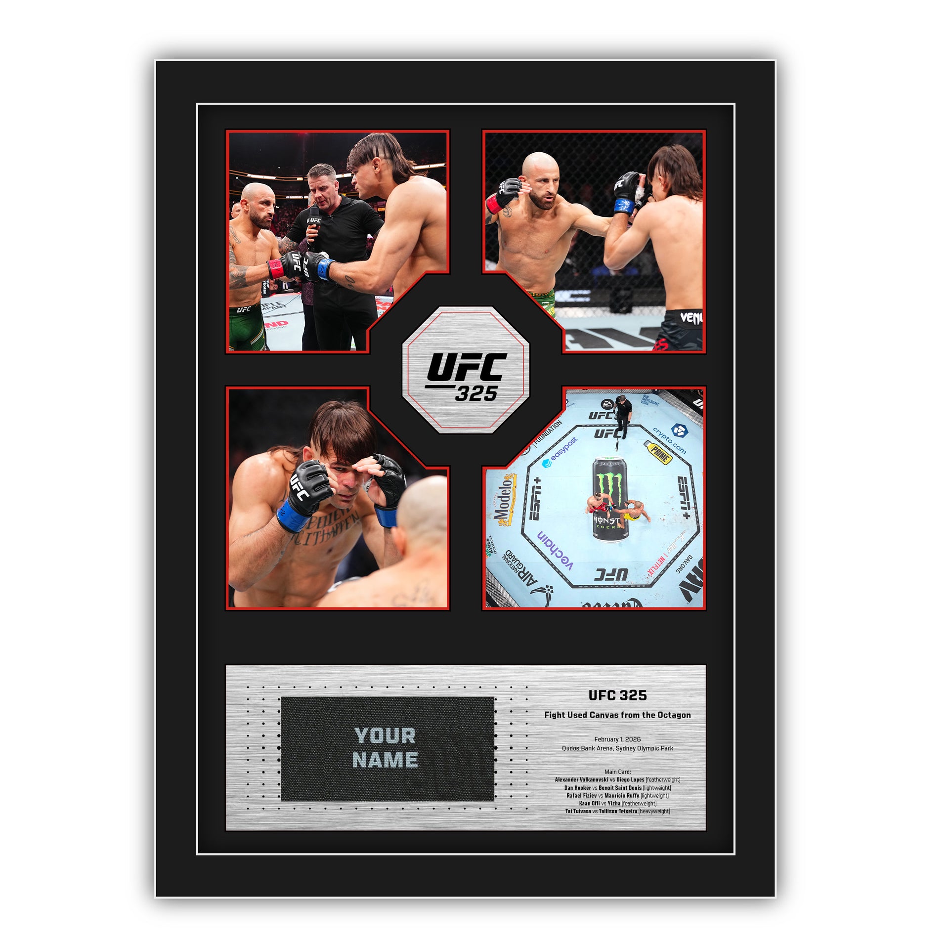 SOLD OUT: UFC 325: Volkanovski vs Lopes 2 Name on Canvas